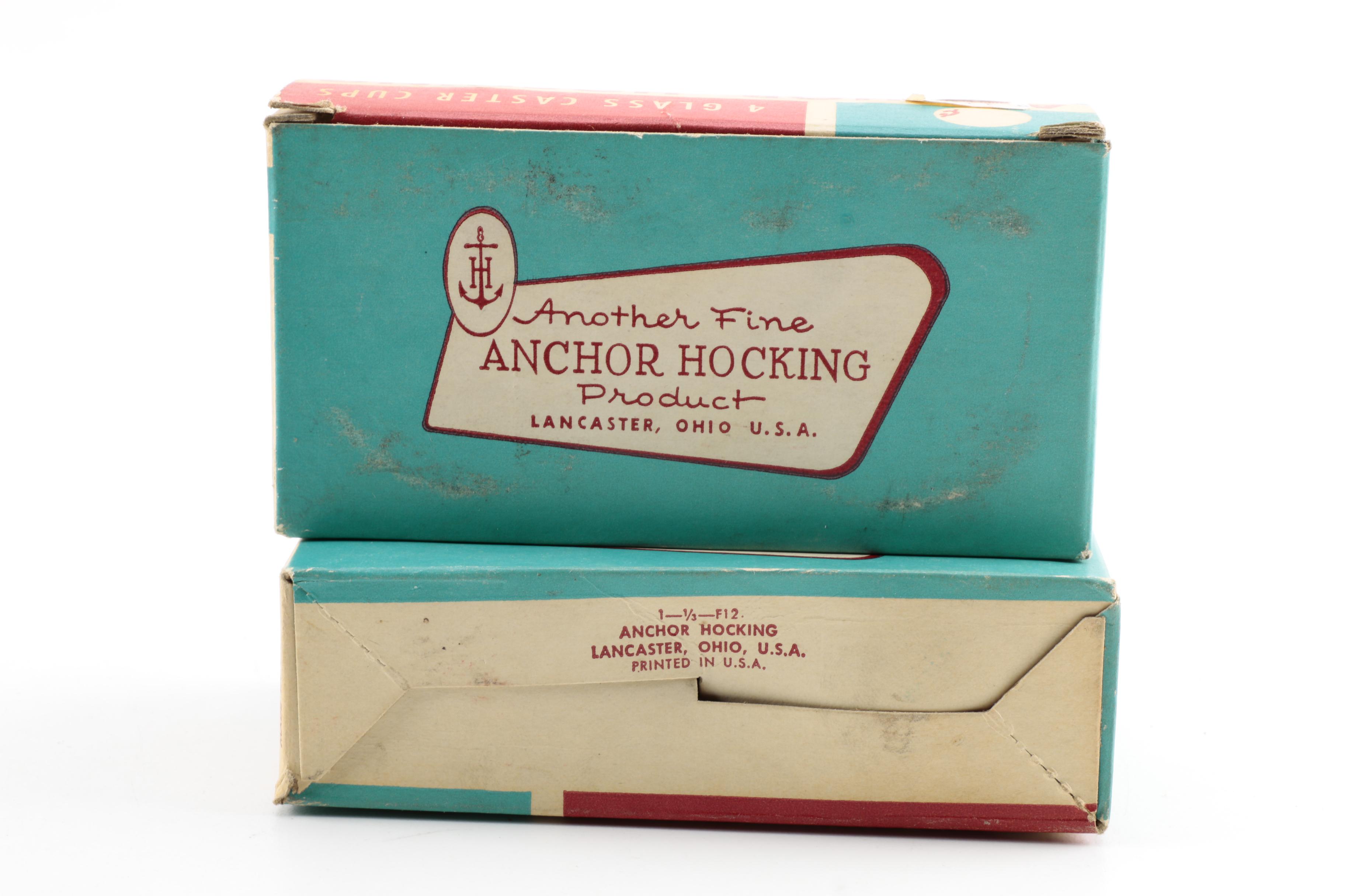 Vintage Glass Caster Cups by Anchor Hocking, Circa 1950s EBTH