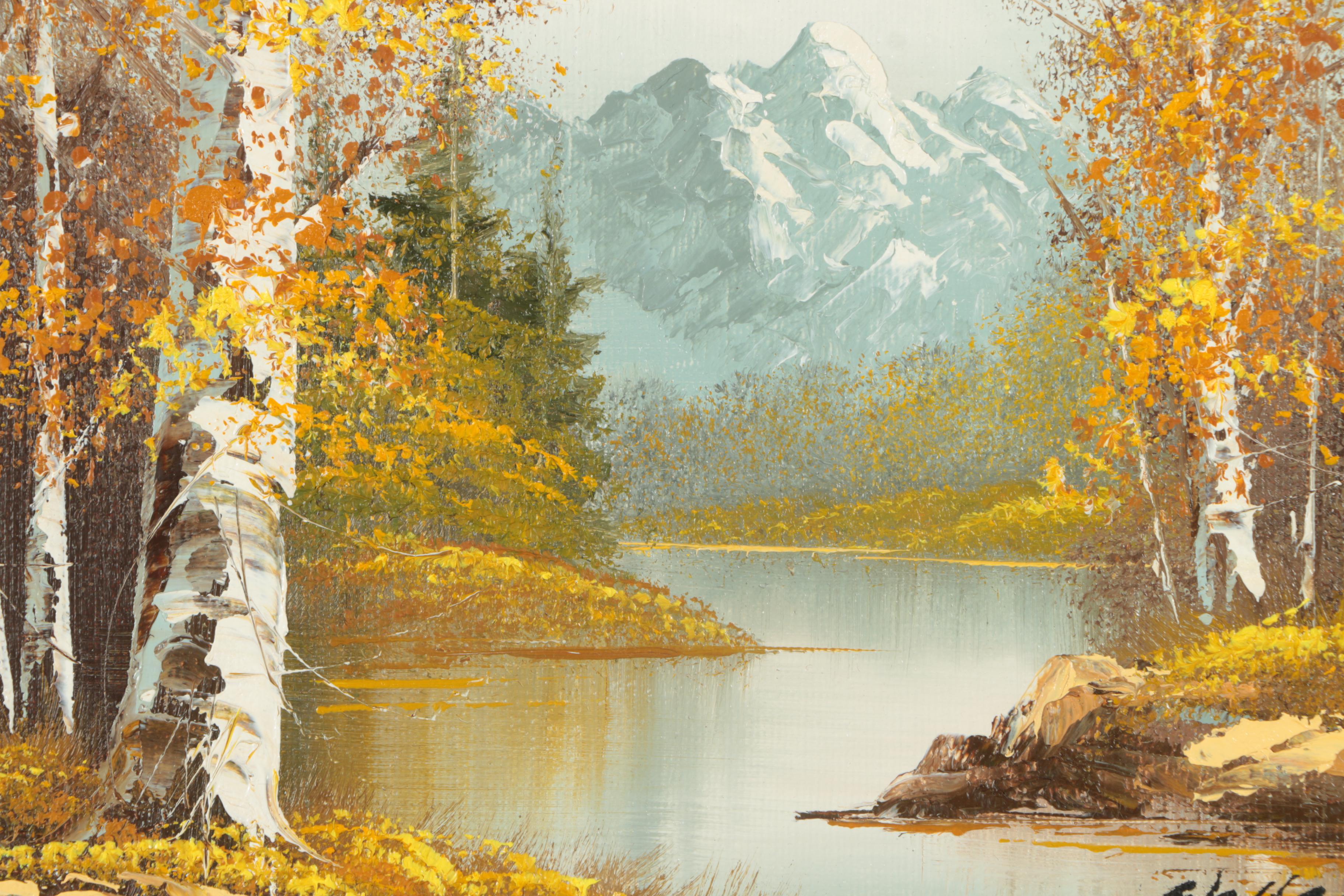 Wallace Oil Painting on Canvas of Wooded Scene EBTH