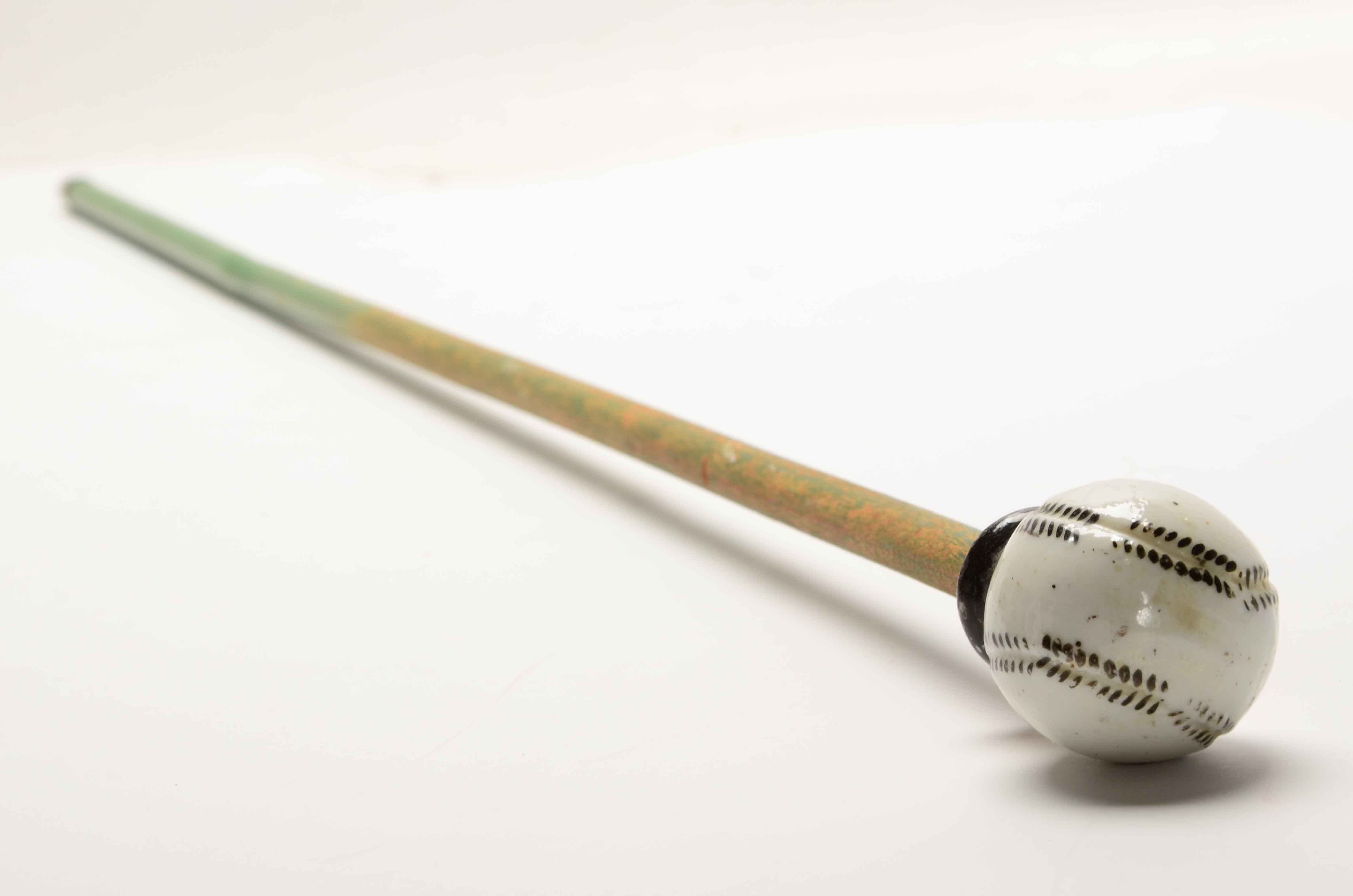 1940s Porcelain Baseball Top Walking Cane EBTH
