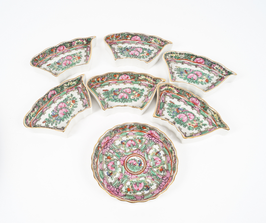Chinese Porcelain Serving Dishes with Lazy Susan EBTH