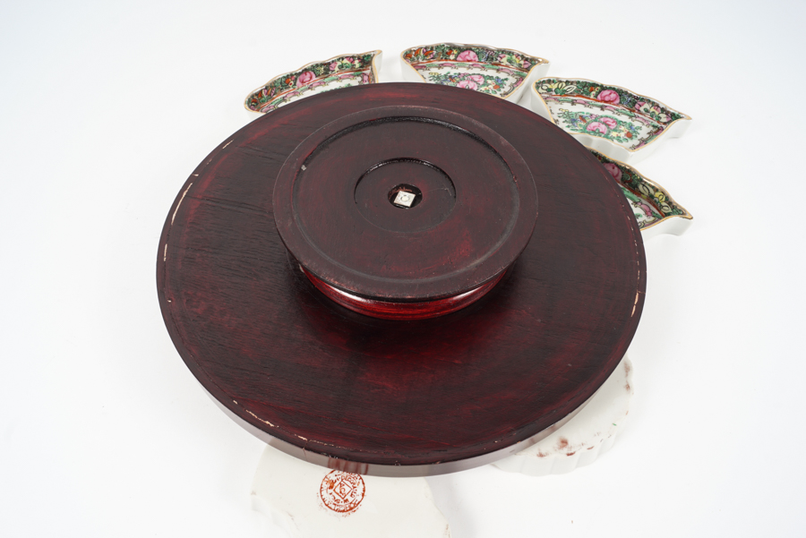 Chinese Porcelain Serving Dishes with Lazy Susan EBTH