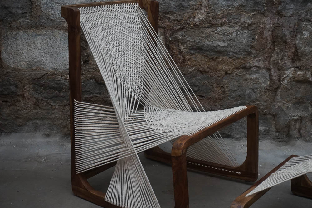 Danish Modern String Chair and Ottoman | EBTH