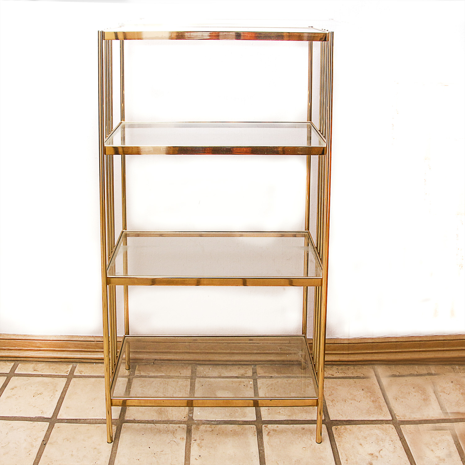 Brass and Glass Shelving Unit EBTH