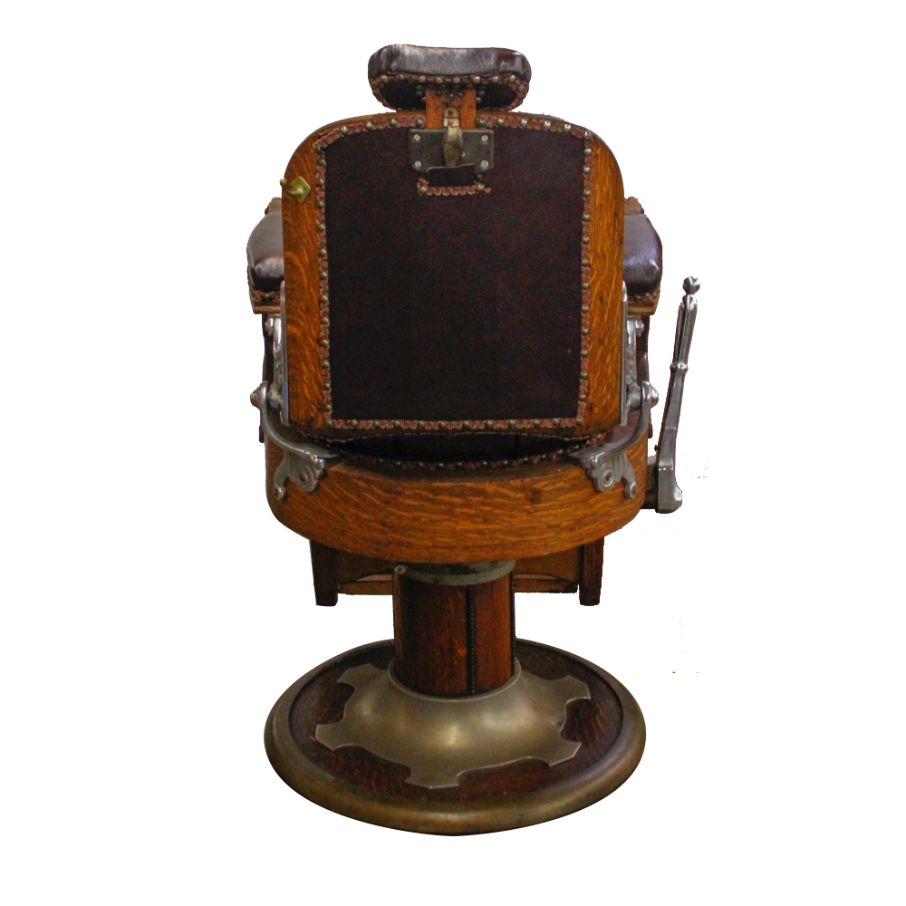 Antique Oak Barber's Chair by Koken EBTH
