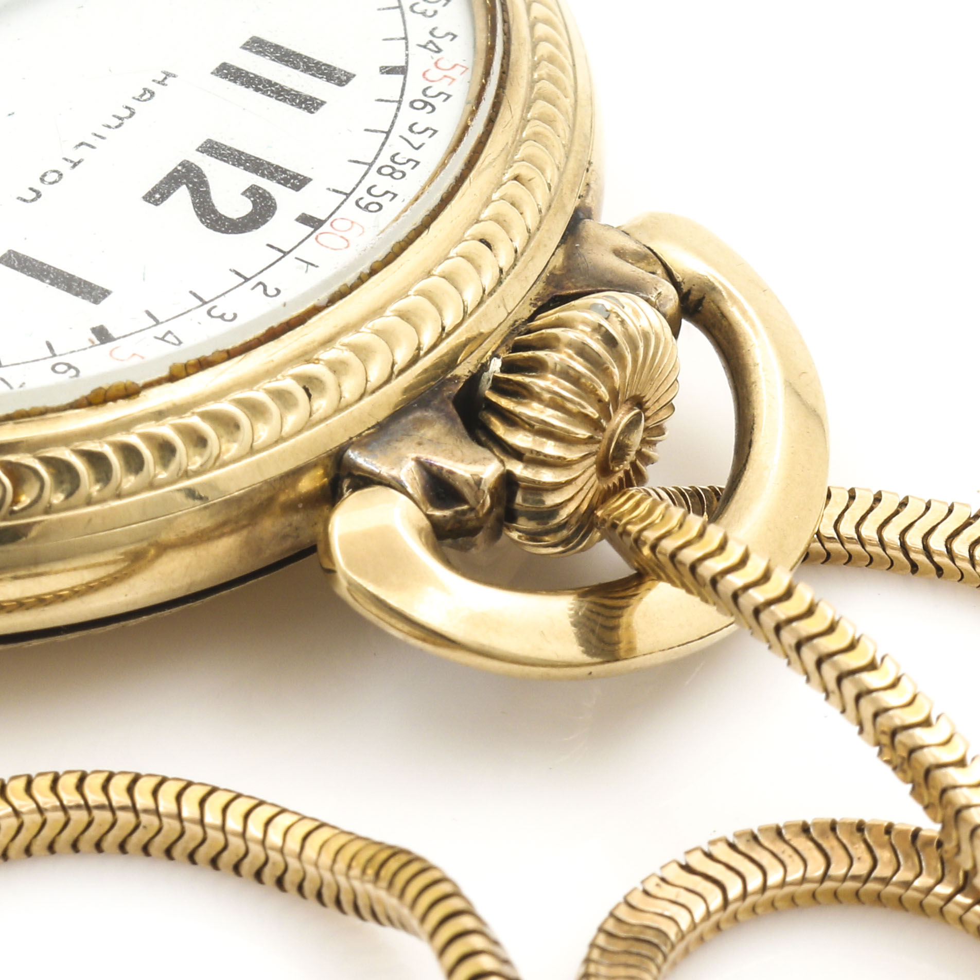 Hamilton 10K Gold Filled Pocket Watch, Fob and Pocket Knife EBTH