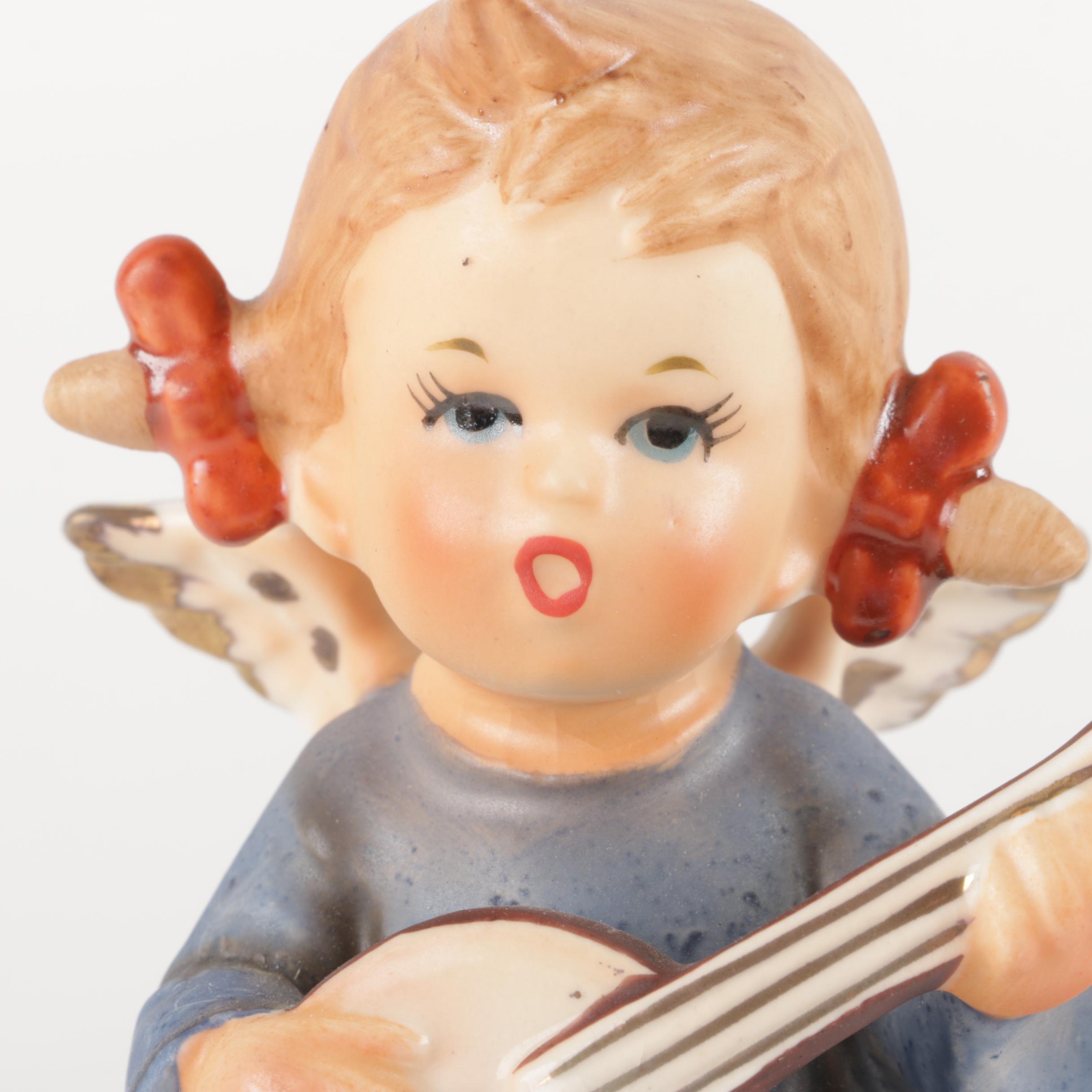 Vintage Hummel Style Angel Ceramic Figurines Playing Instruments EBTH