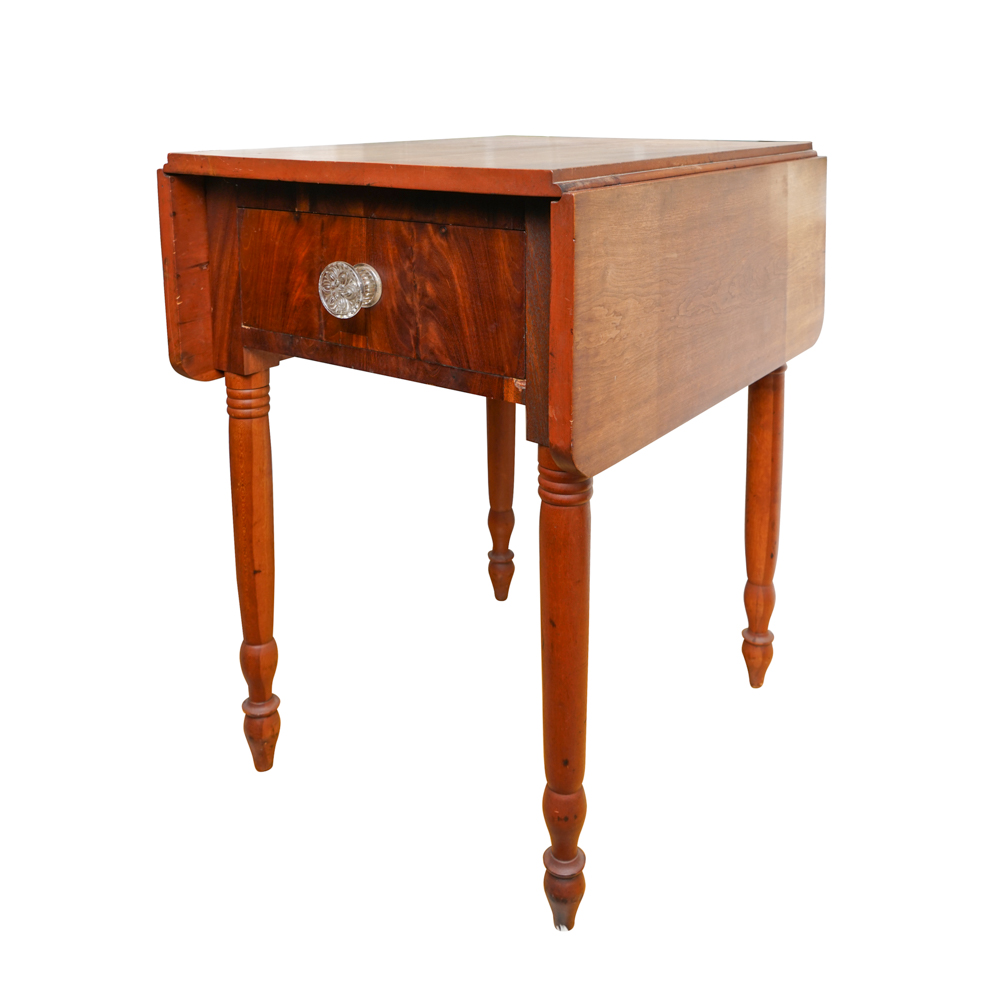 Antique Walnut Drop Leaf Side Table EBTH