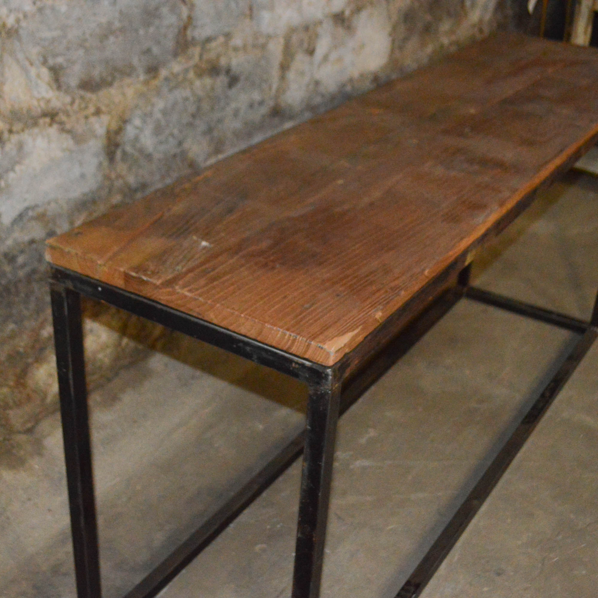 Reclaimed Wood and Metal Console Table EBTH