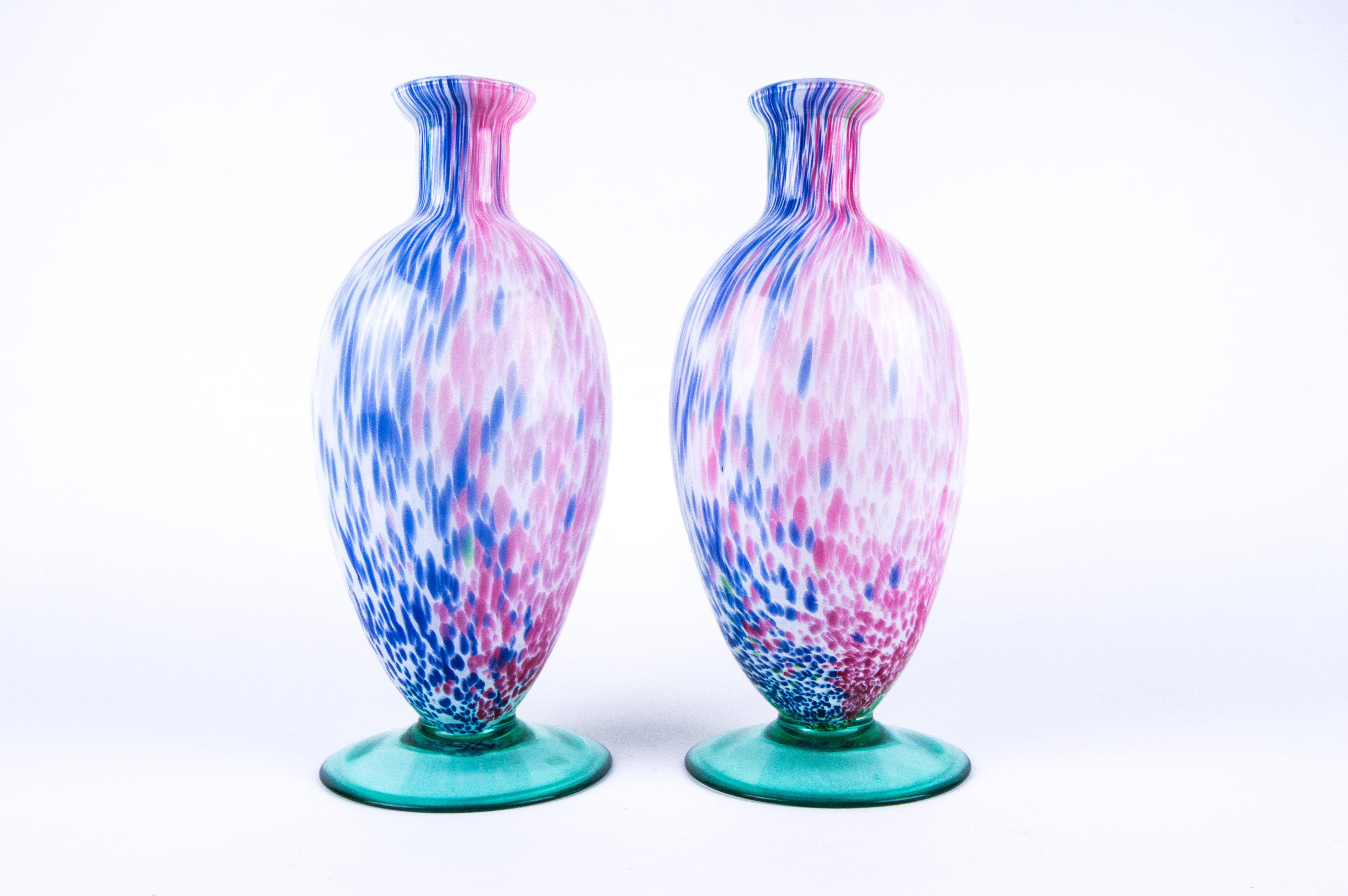 Murano Lavorazione Italian "Confetti" Art Glass Vases EBTH