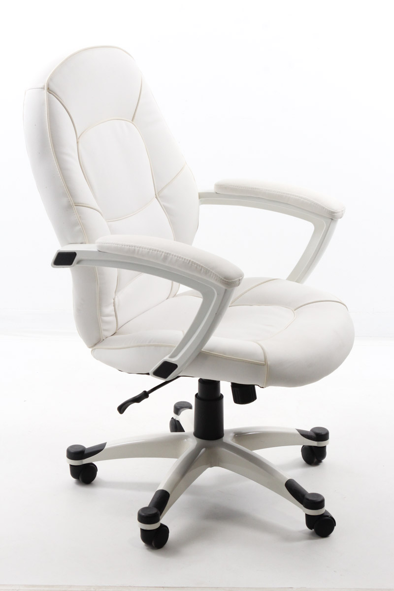 White Vinyl Rolling Office Chair EBTH
