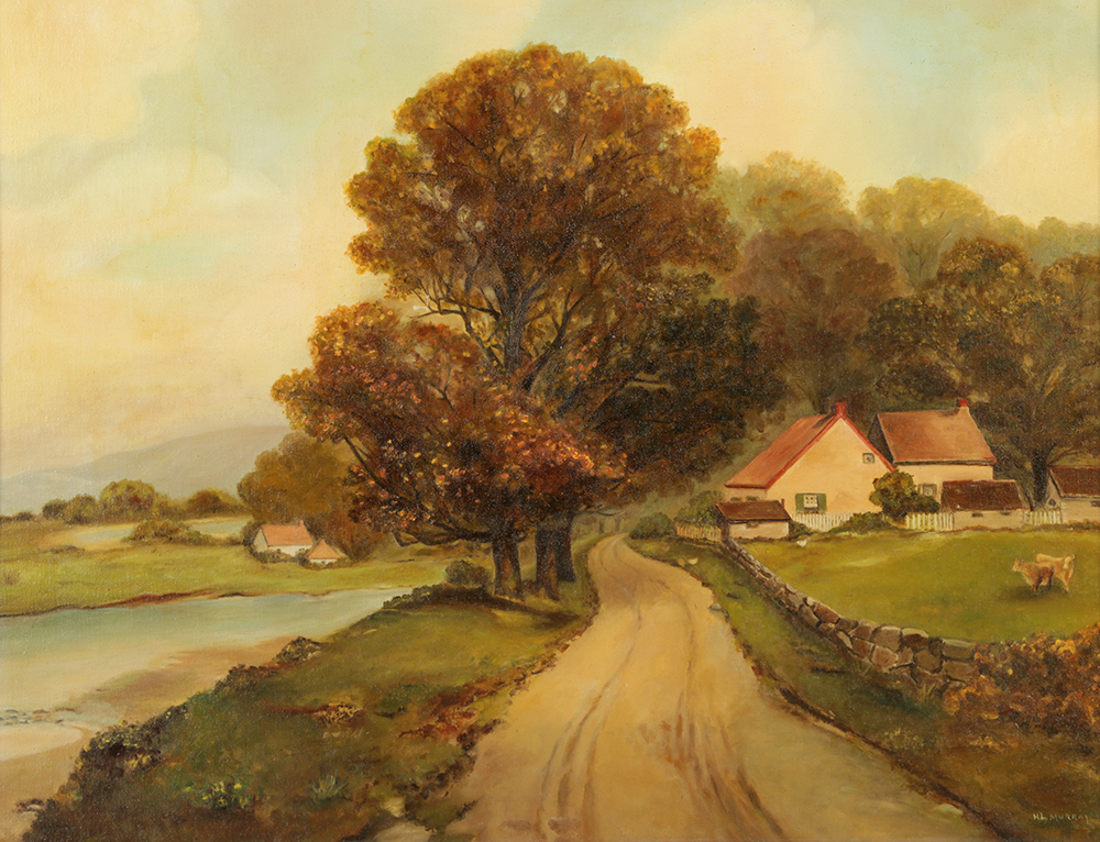 H.L. Murray Oil Painting on Canvas Board of a Picturesque Landscape EBTH