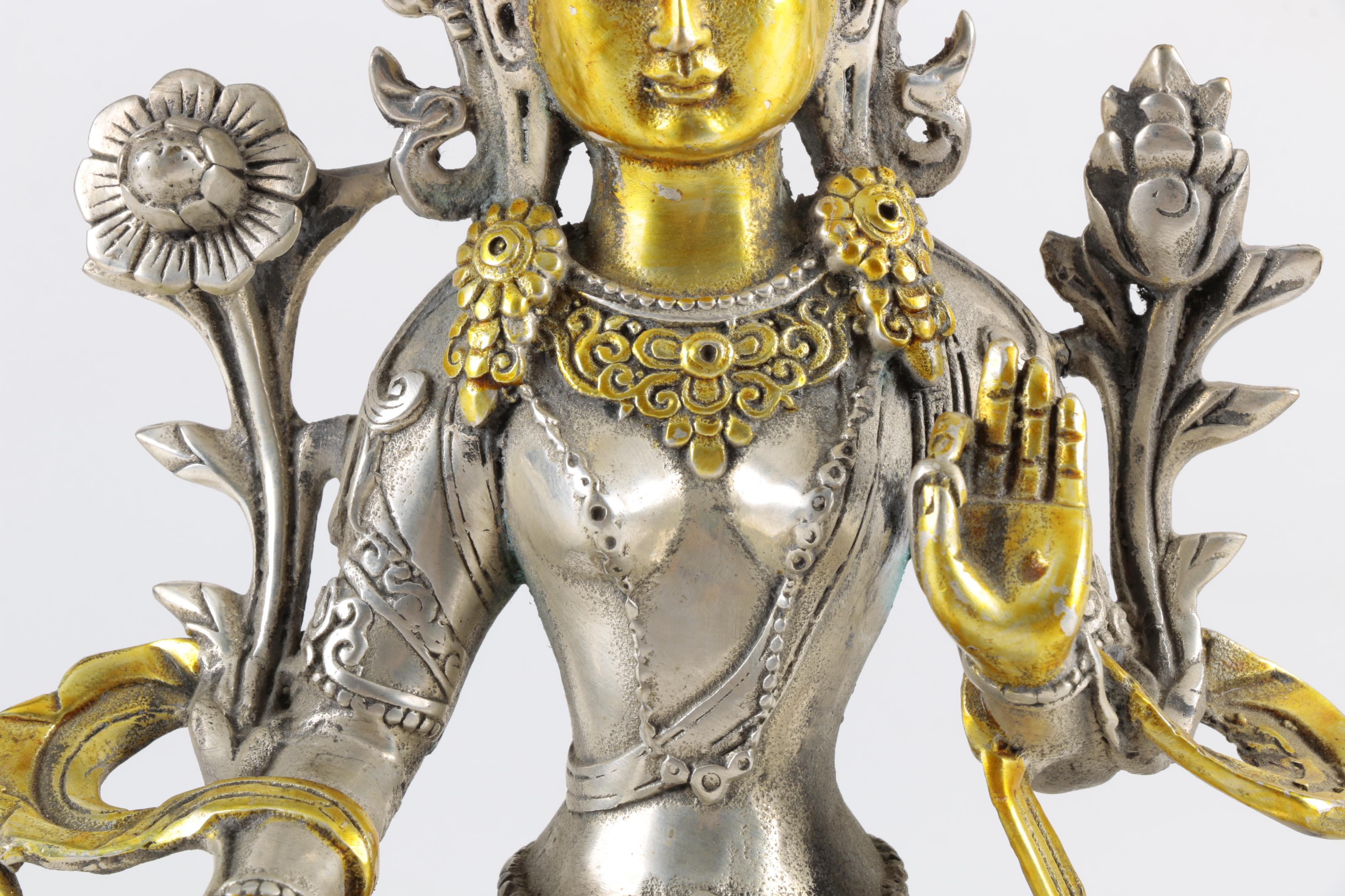 Brass Tara Goddess of Peace and Protection Statue EBTH