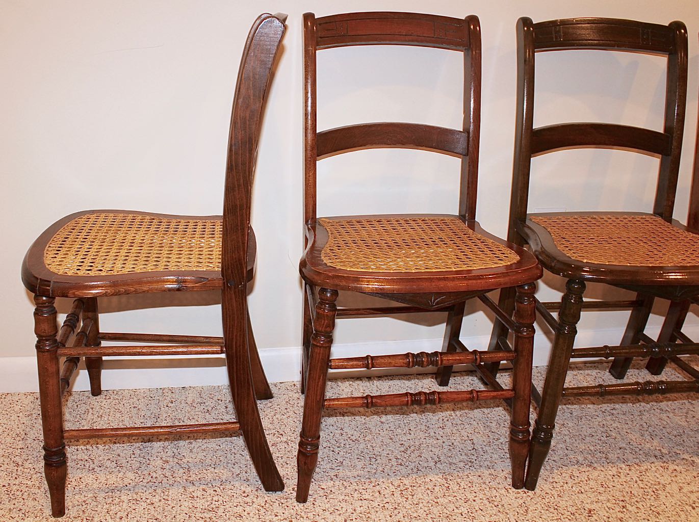 Four Vintage Cane Seat Chairs EBTH   IMG 7753 