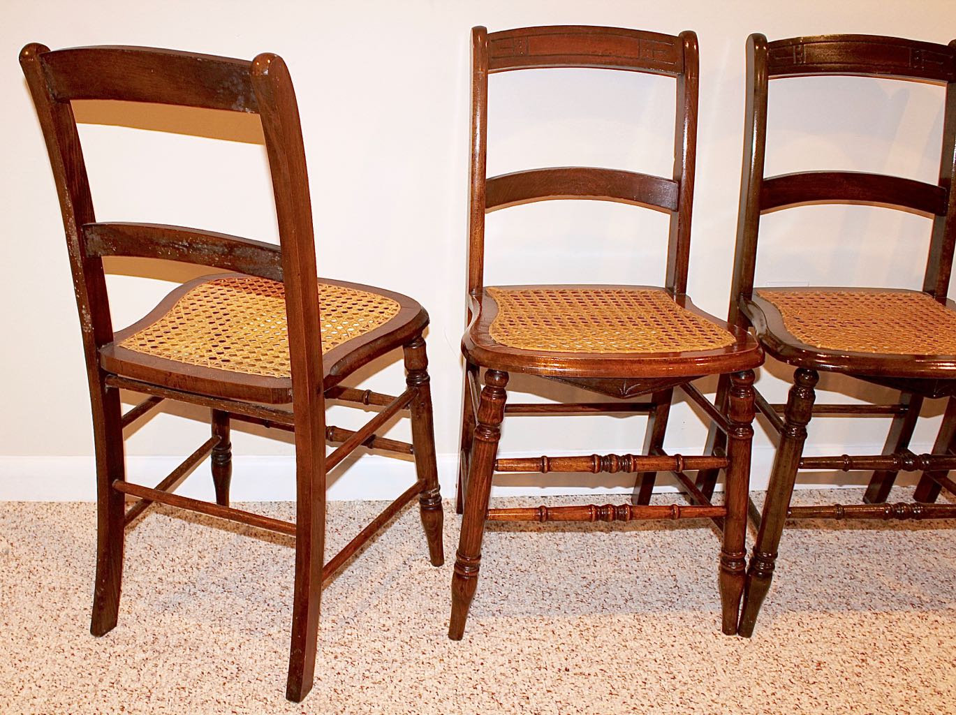 Four Vintage Cane Seat Chairs EBTH