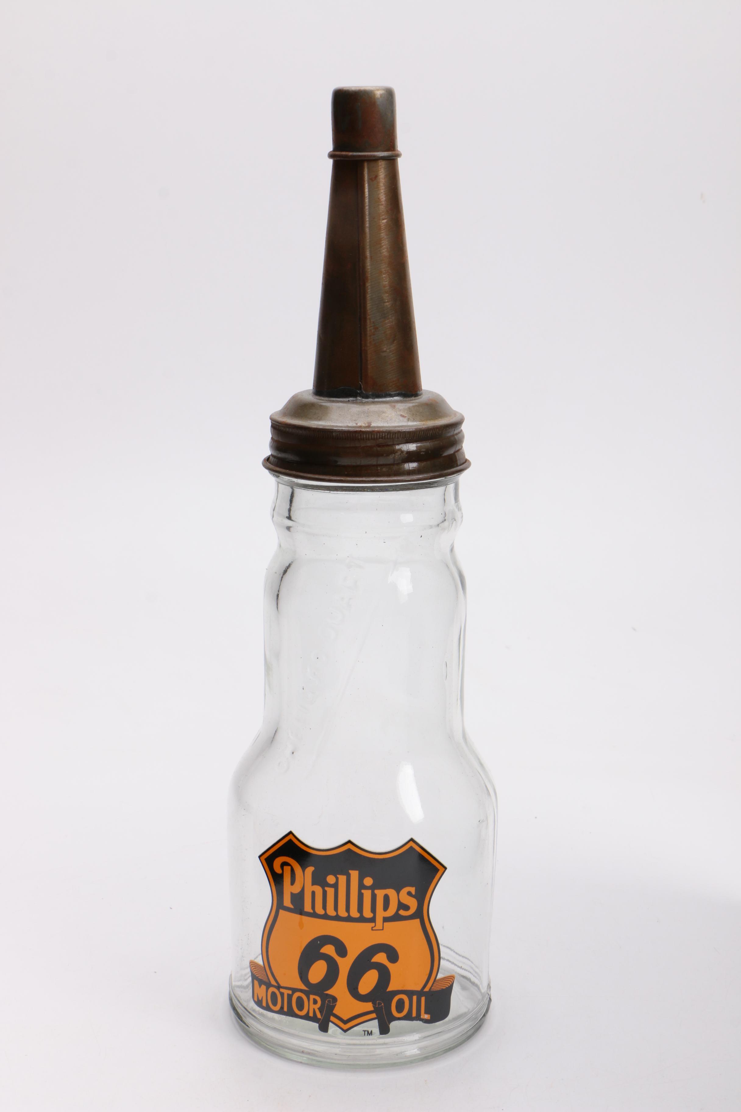 Vintage Motor Oil Bottles In Metal Carrying Case EBTH