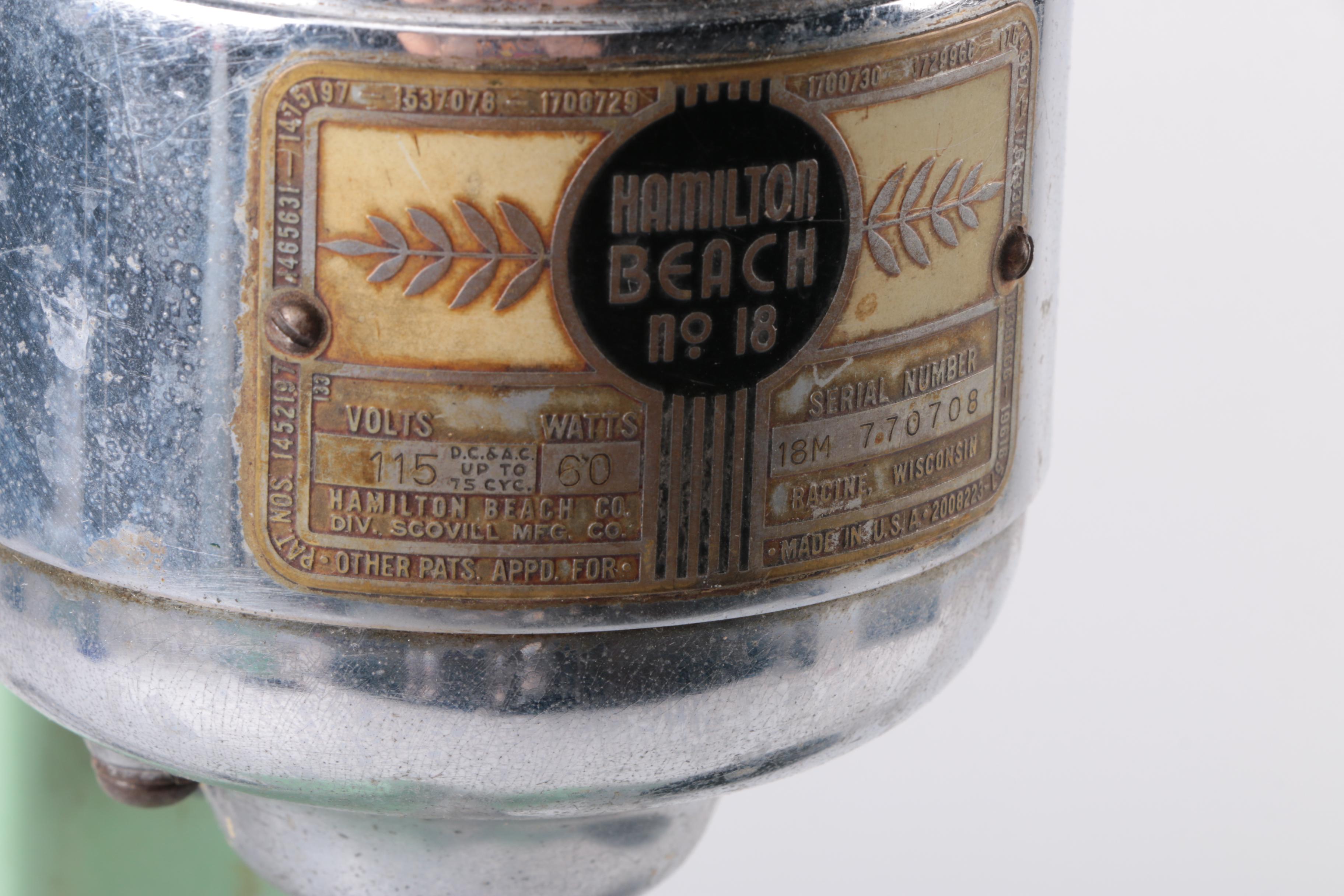 Vintage Hamilton Beach No.18 Milkshake Mixer EBTH