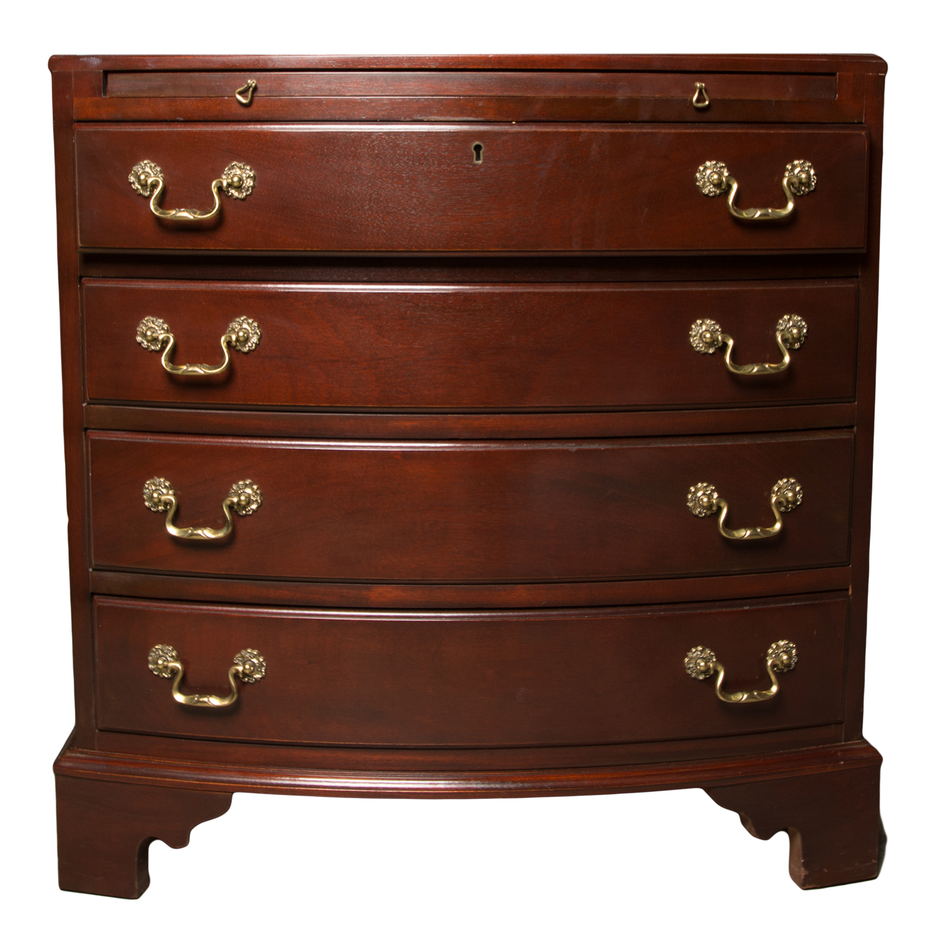 Queen Anne Style Mahogany Bachelors Chest of Drawers by Lexington