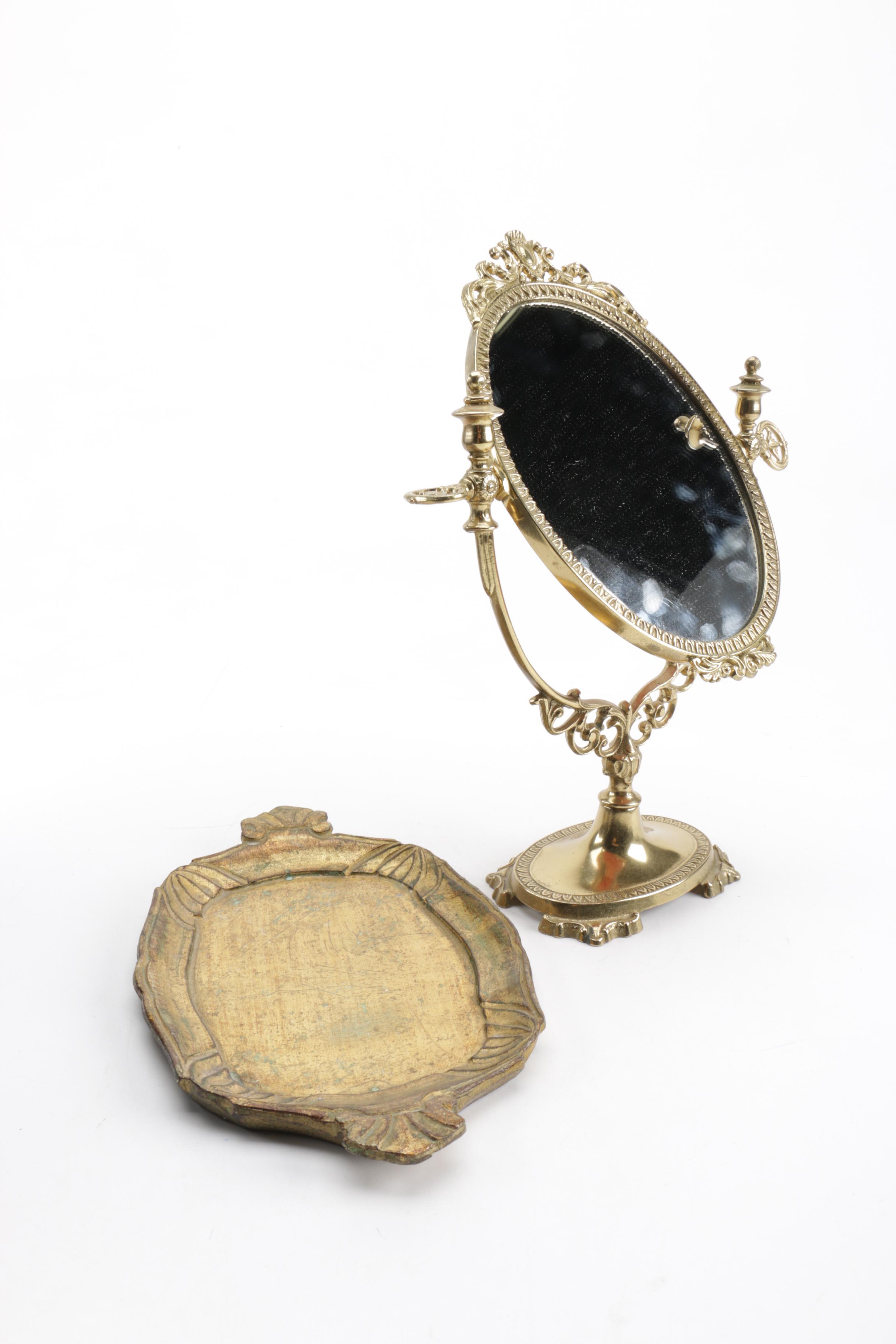 Victorian Style Vanity Mirror and Tray EBTH
