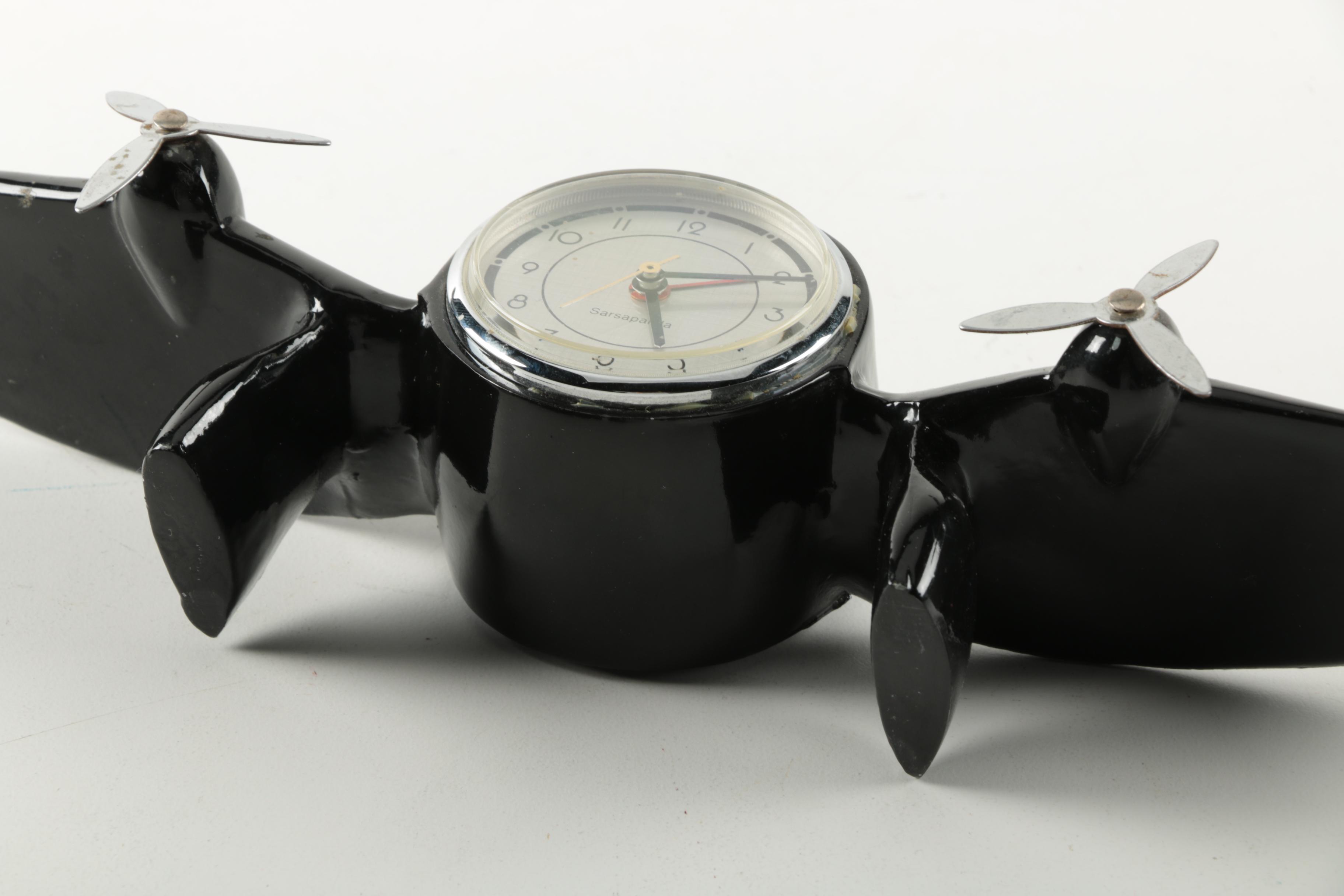Vintage Airplane Desk Clock by Sarsaparilla EBTH