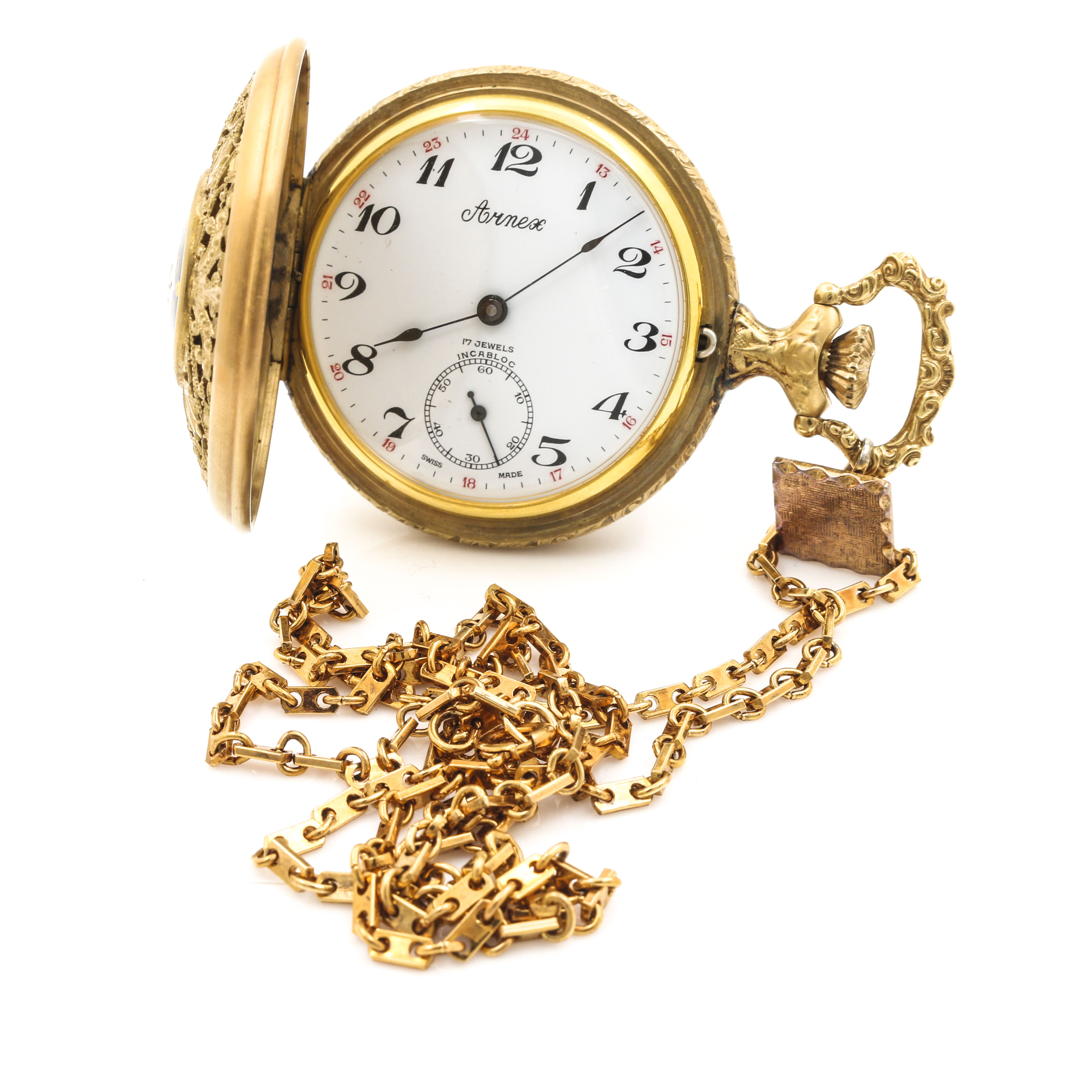 Arnex Gold Tone Pocket Watch EBTH