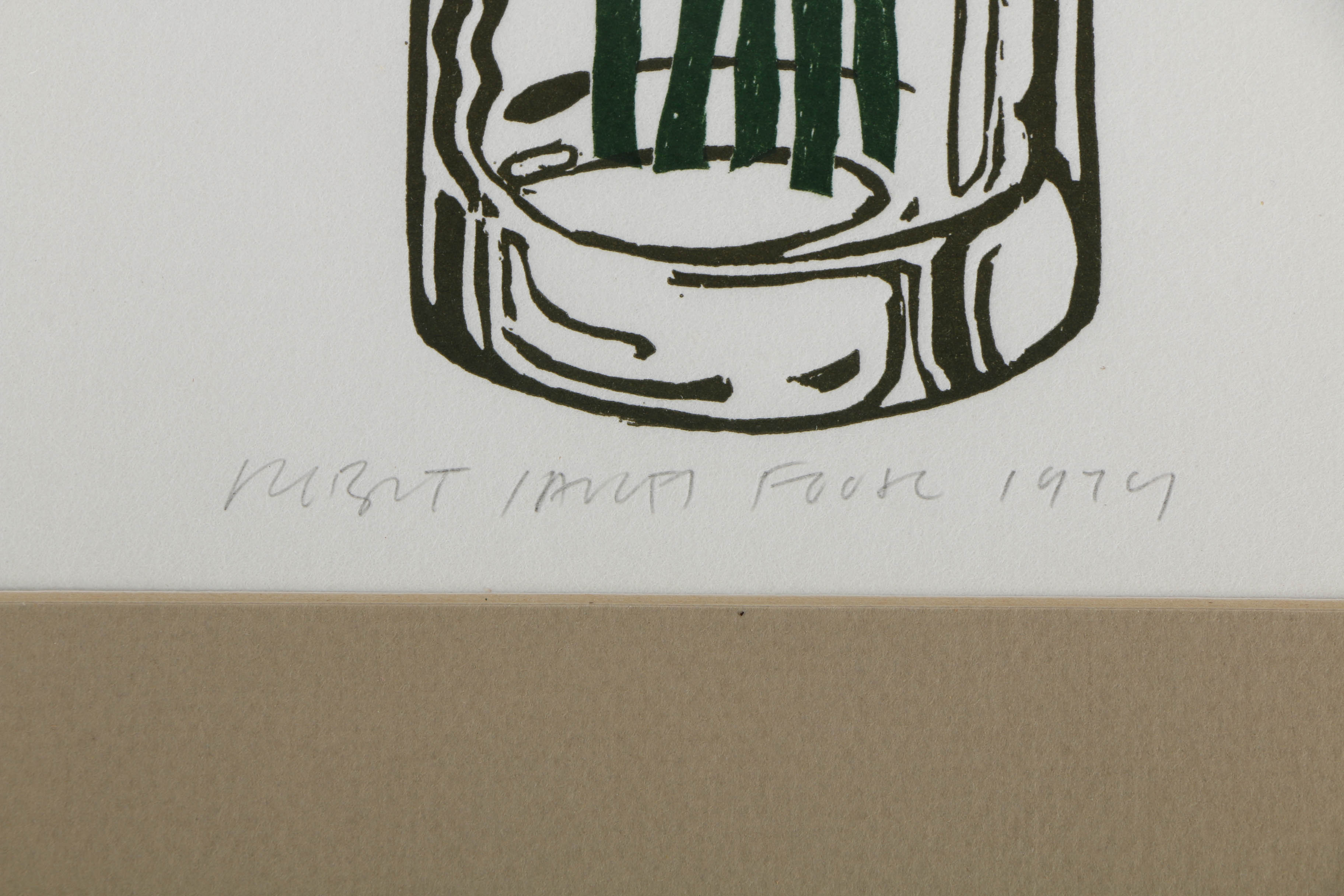 Robert James Foose 1979 Relief Print on Paper of Red Poppies in Glass ...