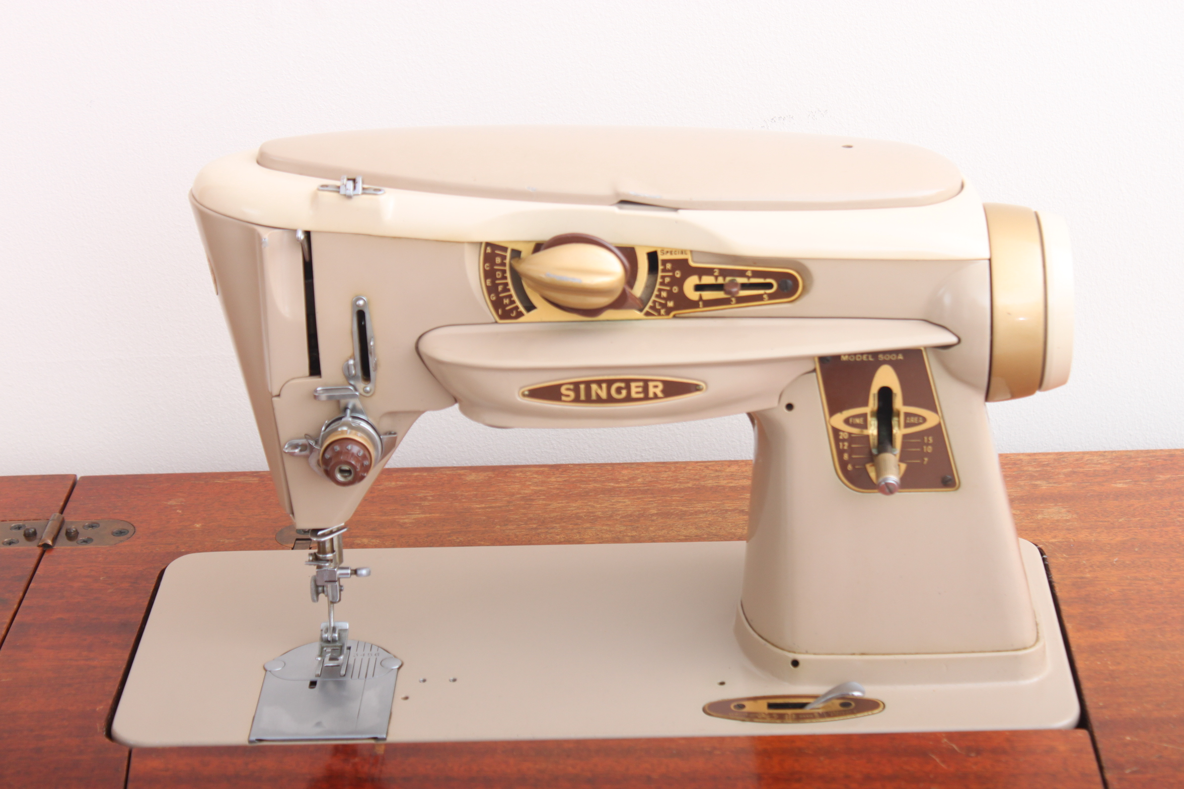 Vintage Singer Model 500A Sewing Machine with Sewing Table EBTH
