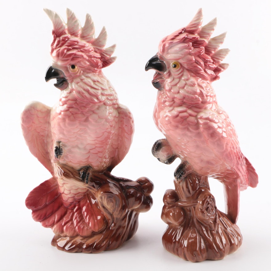 Pair of Ceramic Cockatoo Figurines