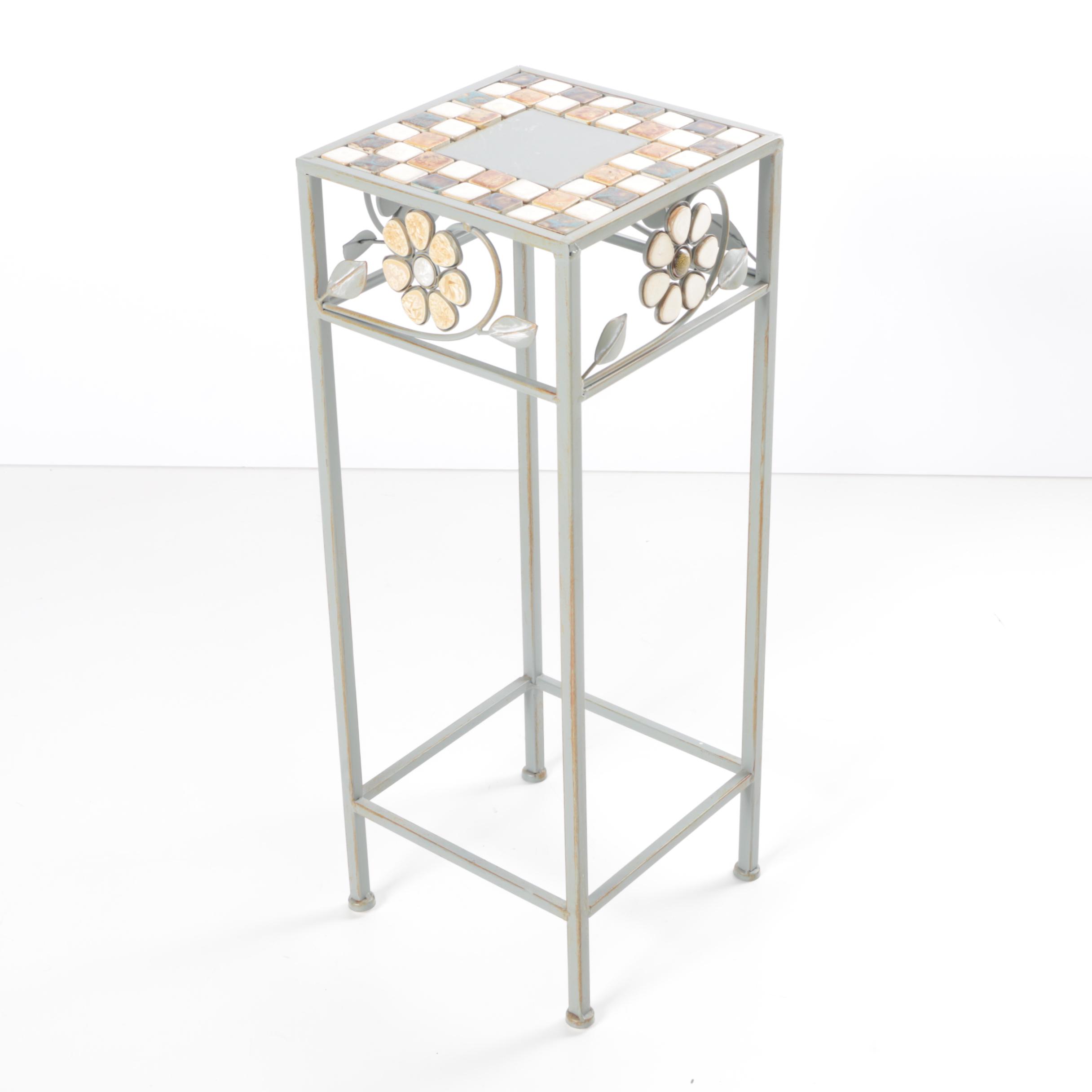 Mosaic Top Metal Plant Stand EBTH