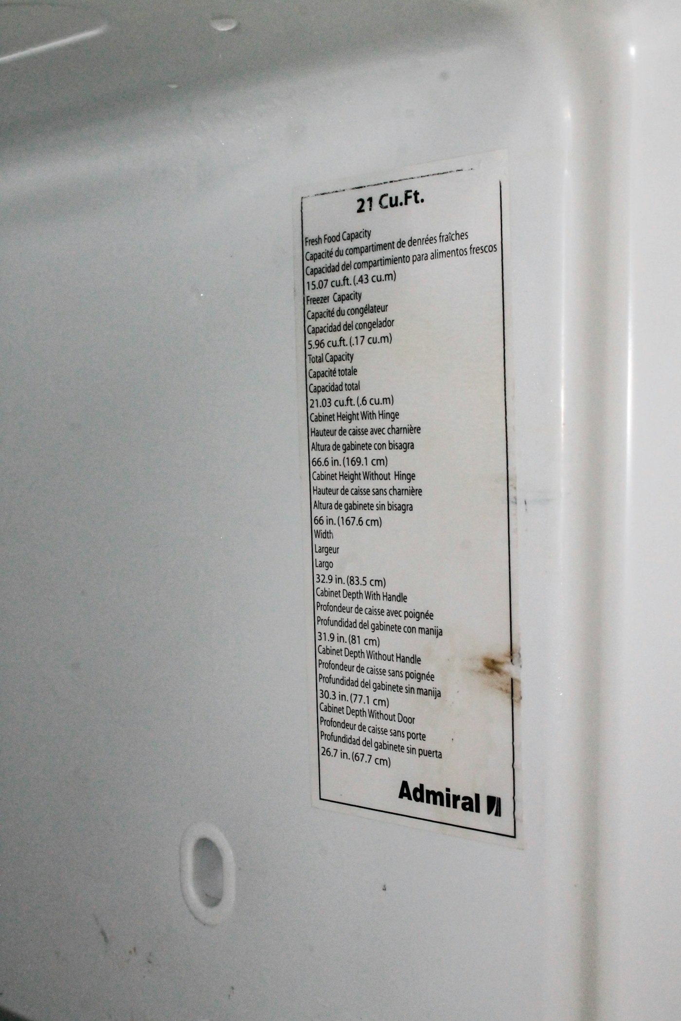 Admiral Refrigerator | EBTH