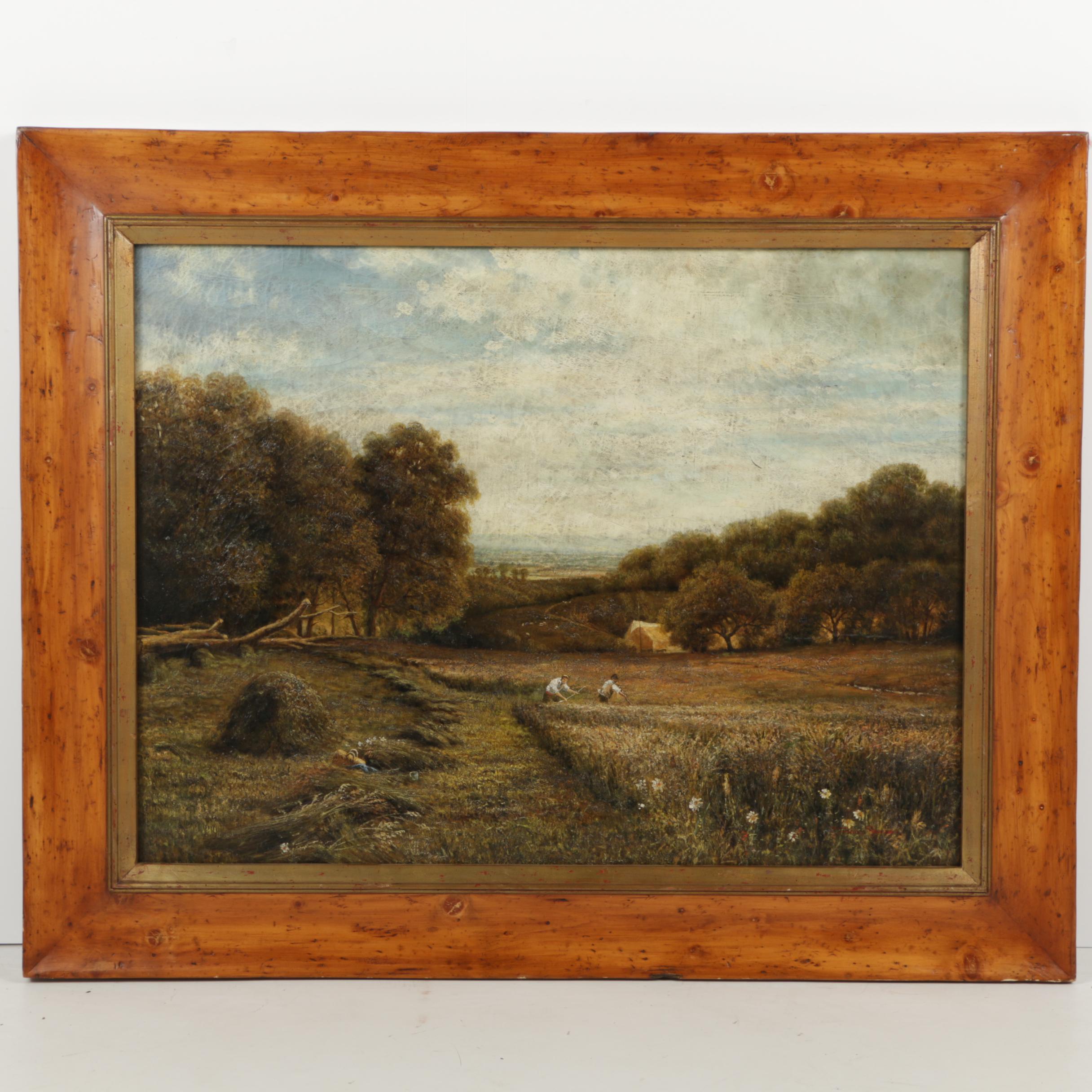 c-45 composition of James on Canvas Painting Harvest Oil of Trevor EBTH  Landscape