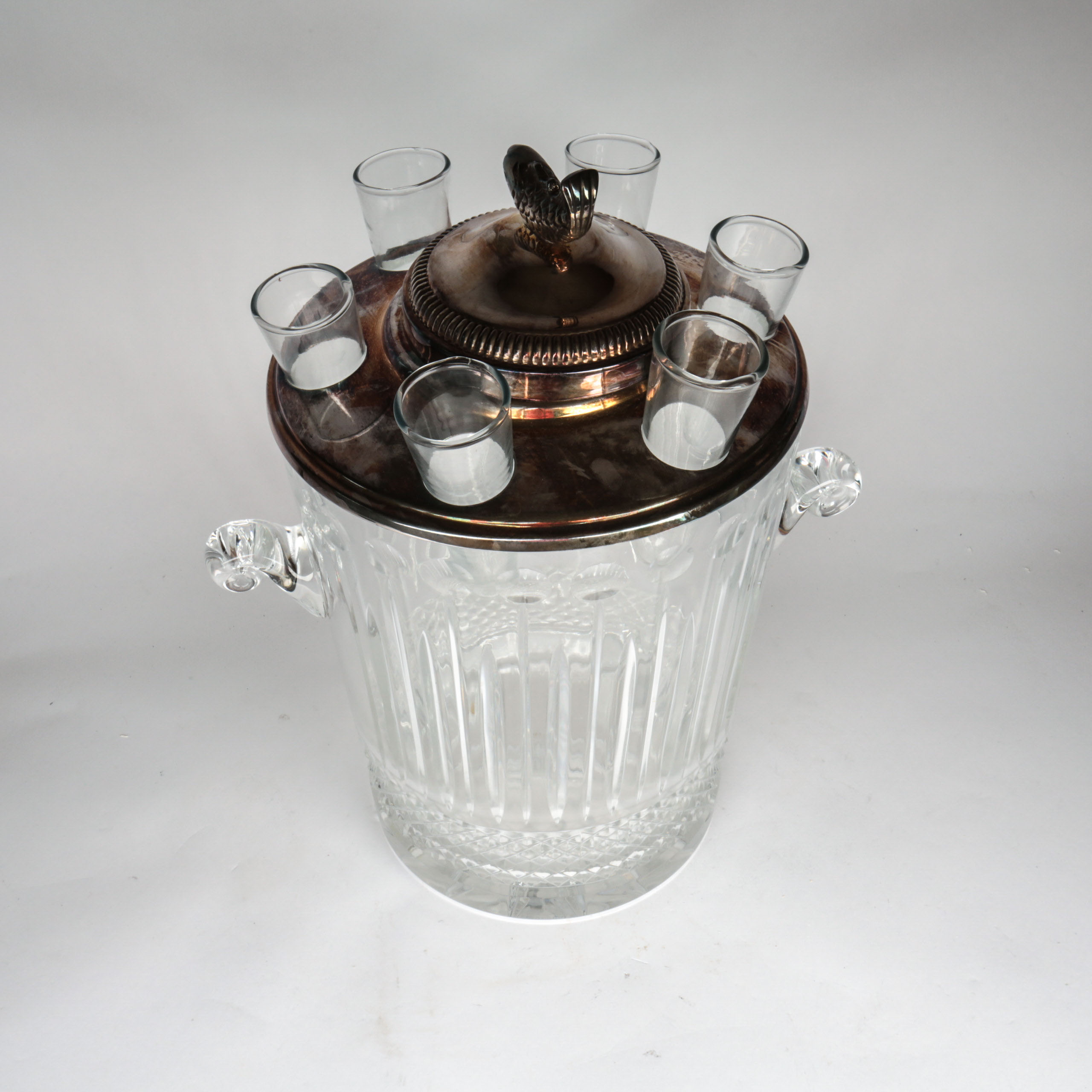 ice bucket with shot glasses