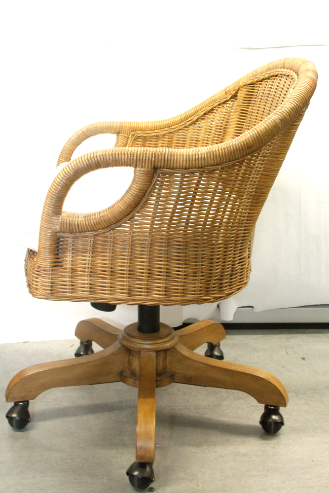 Wicker Office Chair on Casters | EBTH
