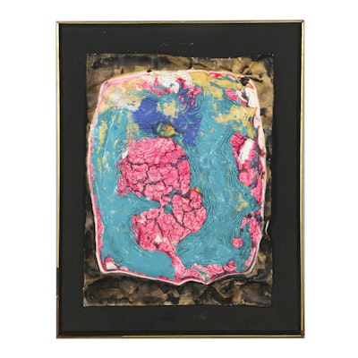 Graham Peacock Acrylic on Paper on Card on Canvas "Rocaille Tree Tops Pink" Graham Peacock Acrylic on Paper on Card on Canvas "Rocaille Tree Tops Pink"