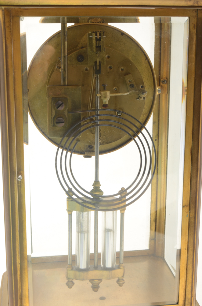 Antique Brass Mantel Clock with Mercury Pendulum EBTH