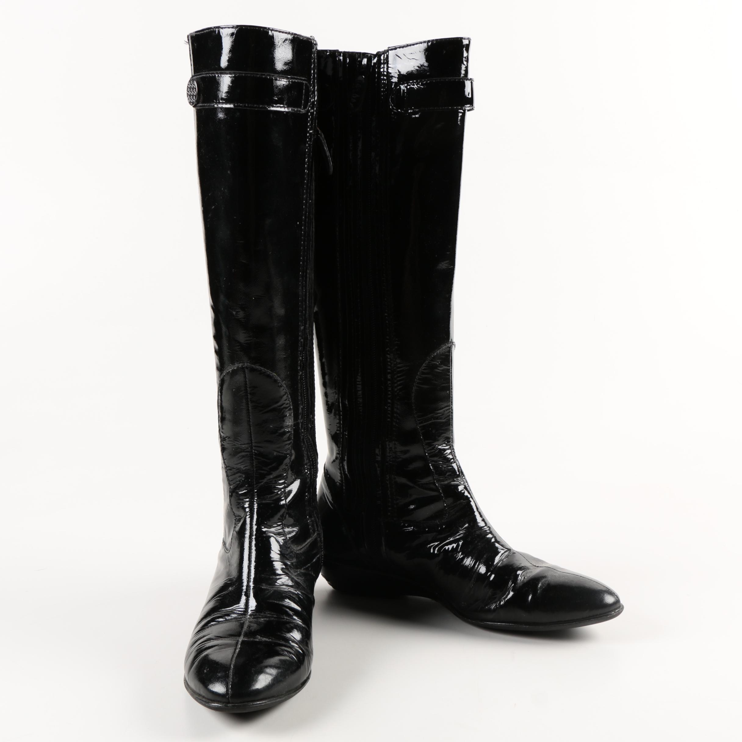 cole haan patent leather boots