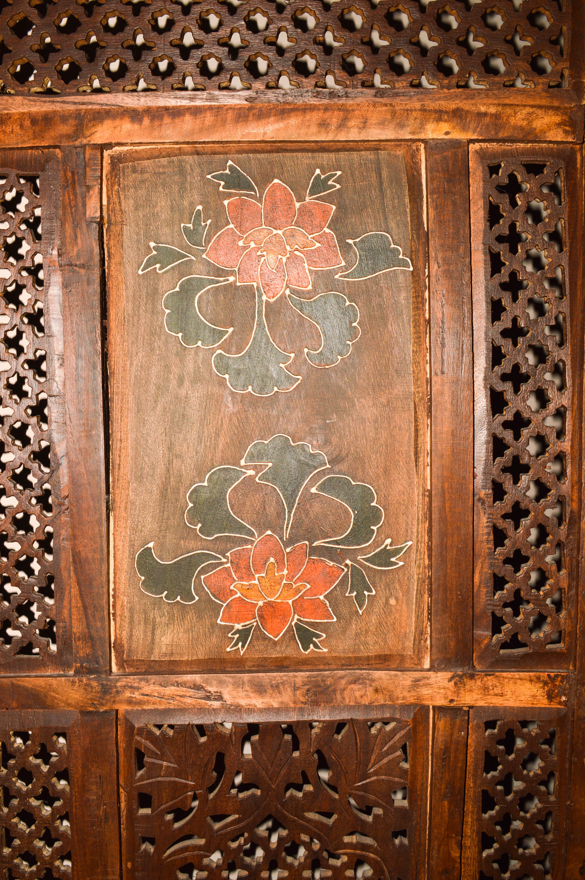 World Market "Bela" Hand Painted Folding Screen/Room Divider EBTH