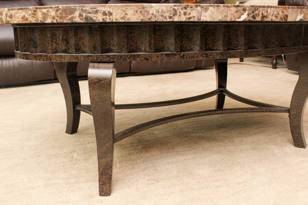 Brown Marble Top Coffee Table EBTH