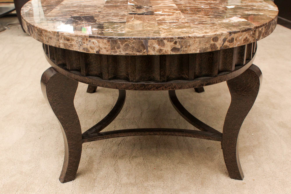 Brown Marble Top Coffee Table EBTH