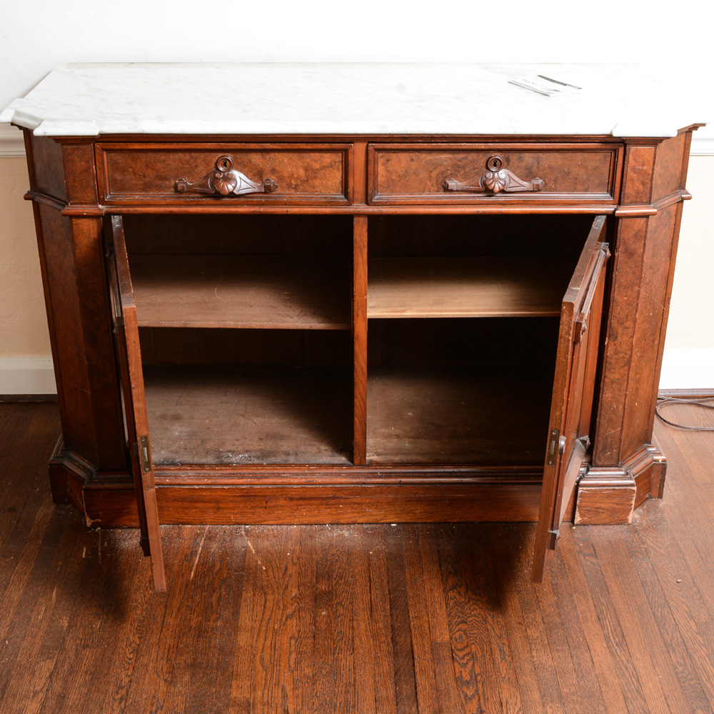 Antique American Walnut Marble Top Sideboard EBTH   Finals 011 