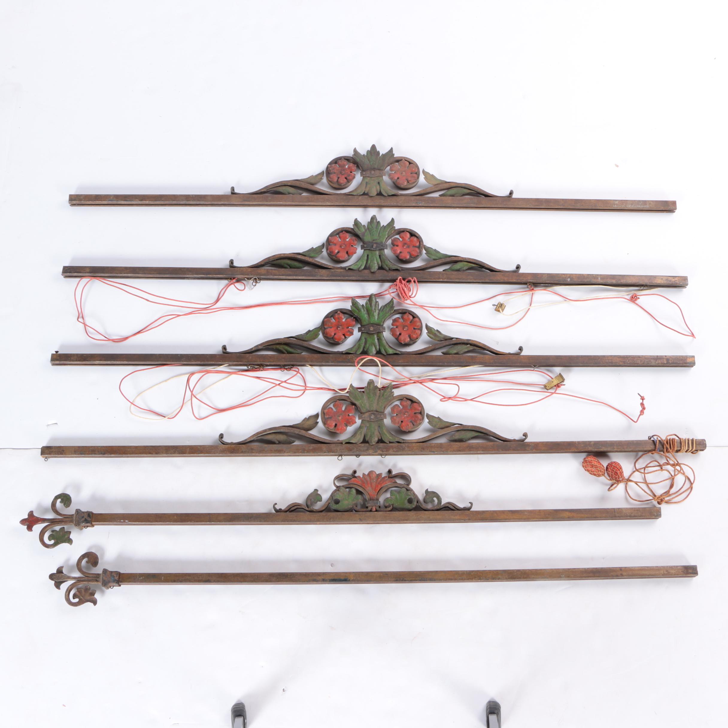 Vintage Wrought And Cast Iron Curtain Rods Ebth