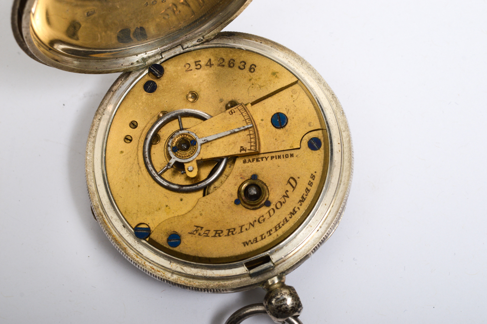 Antique Sterling Silver Farringdon D Pocket Watch EBTH