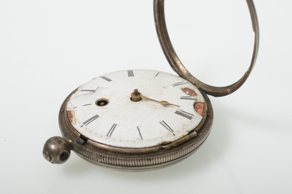 Antique English Sterling Silver Chain Drive Pocket Watch EBTH