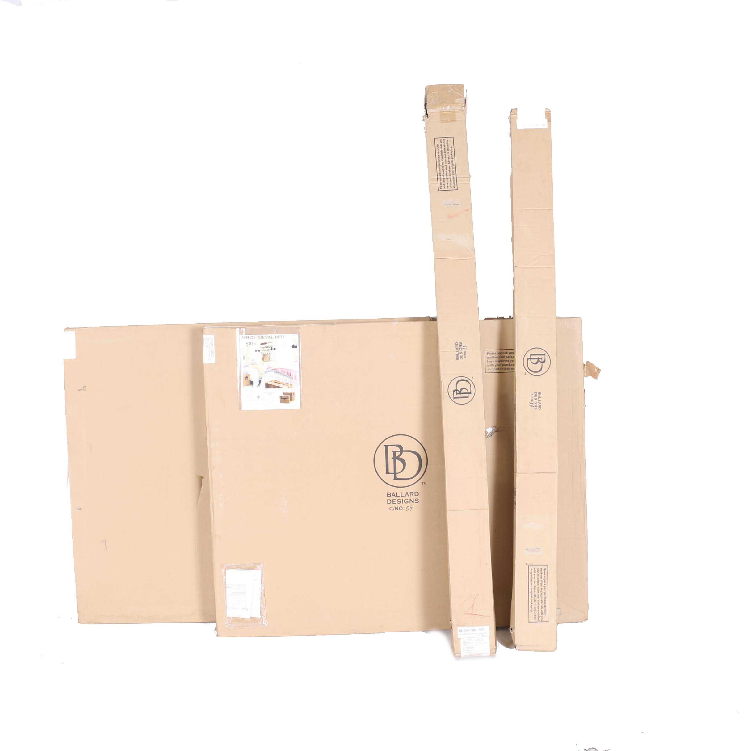 Pair of "Lorraine" Twin White Metal Beds by Ballard Designs EBTH