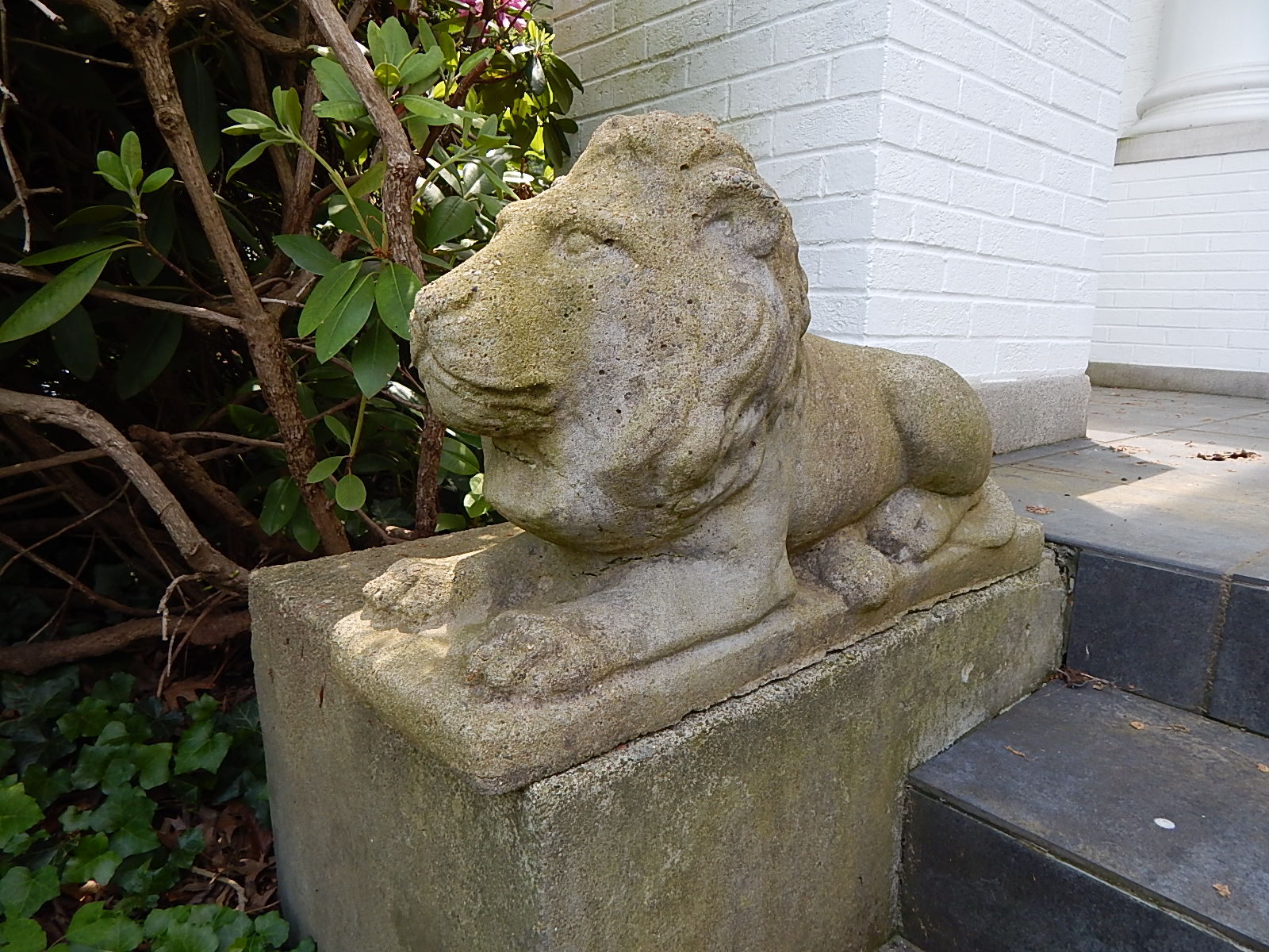 Two Concrete Lion Patio Statues EBTH