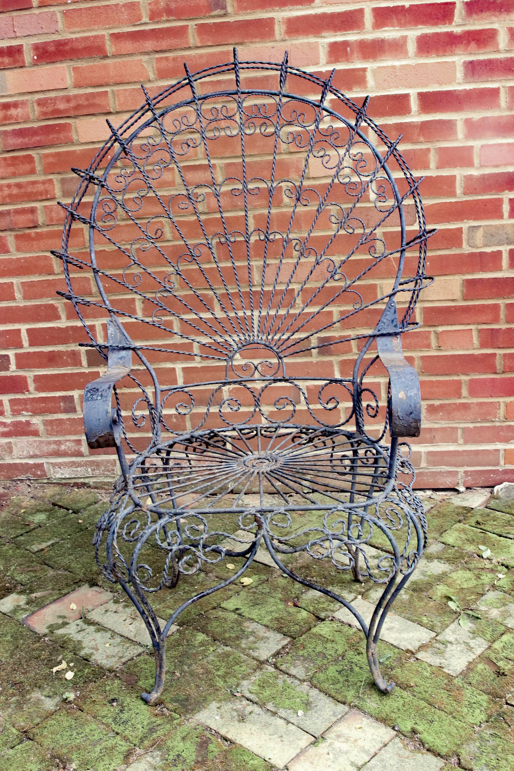 Six Victorian Style Wrought Iron Peacock Patio Chairs EBTH