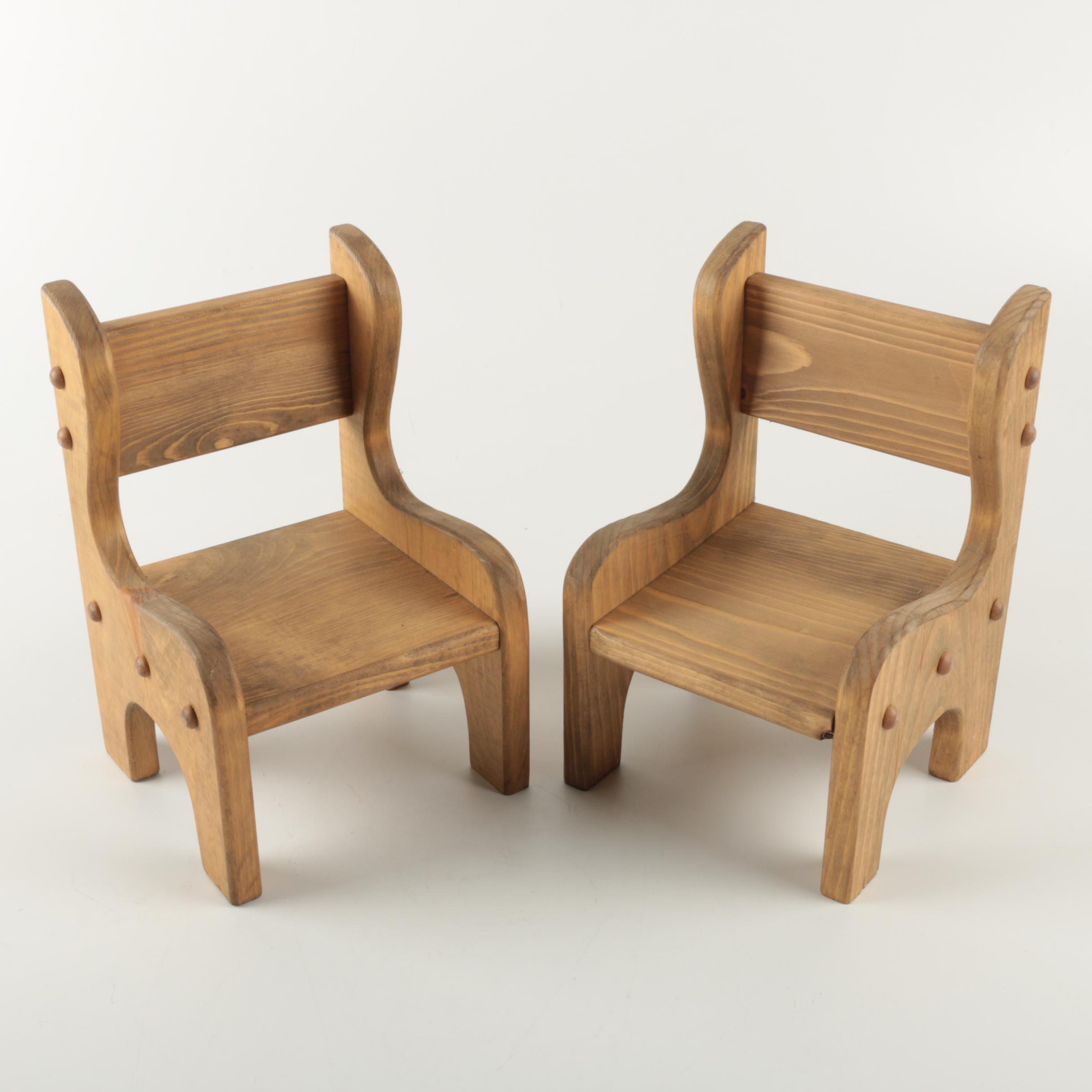 Wooden Doll Table and Chairs EBTH