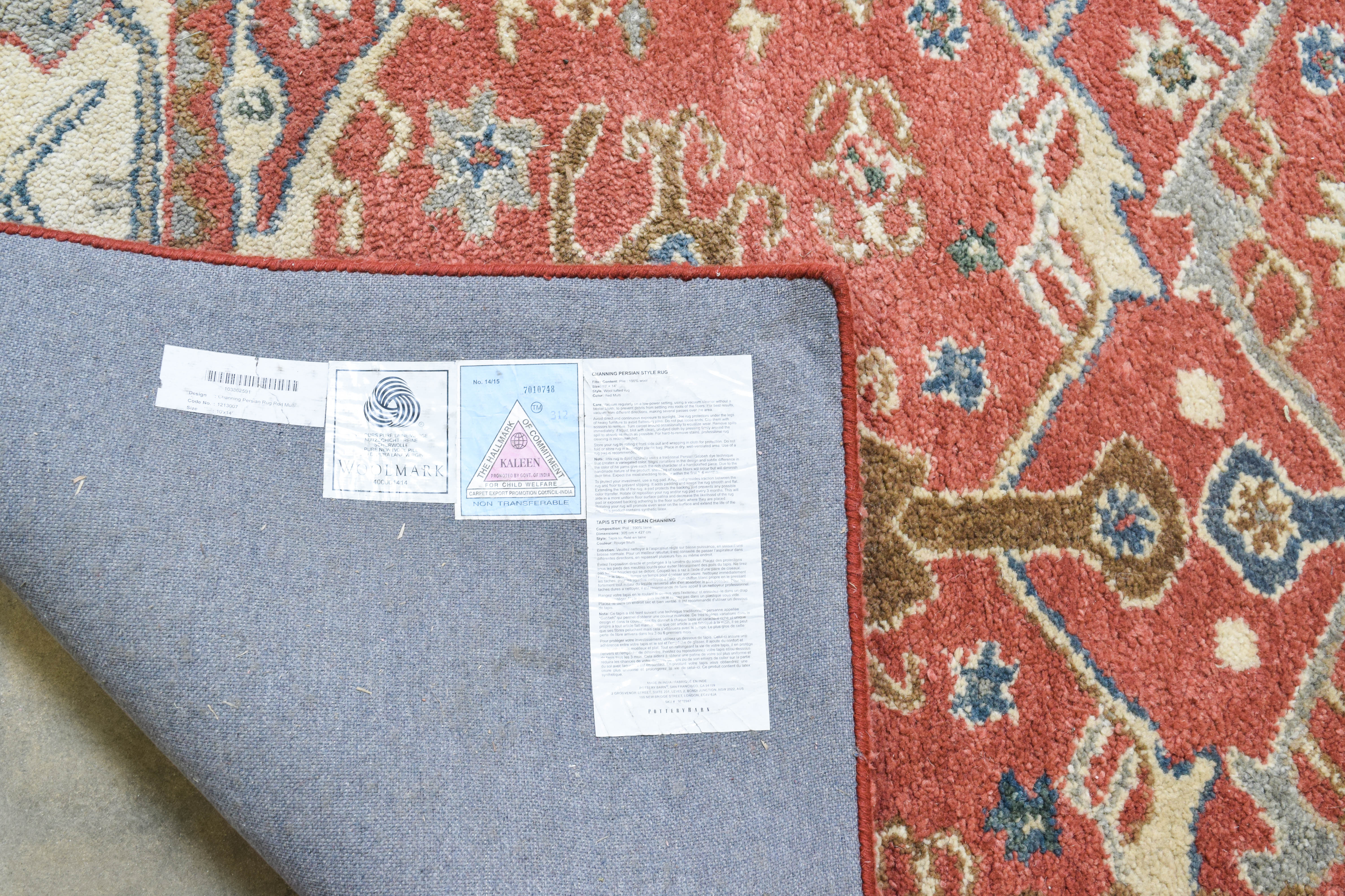 Pottery Barn "Channing " Persian Style Room Size Rug EBTH