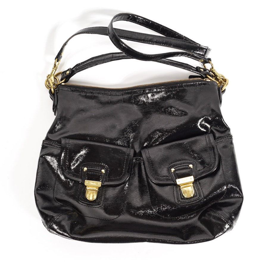 Vintage Coach Black Patent Leather Handbag | EBTH