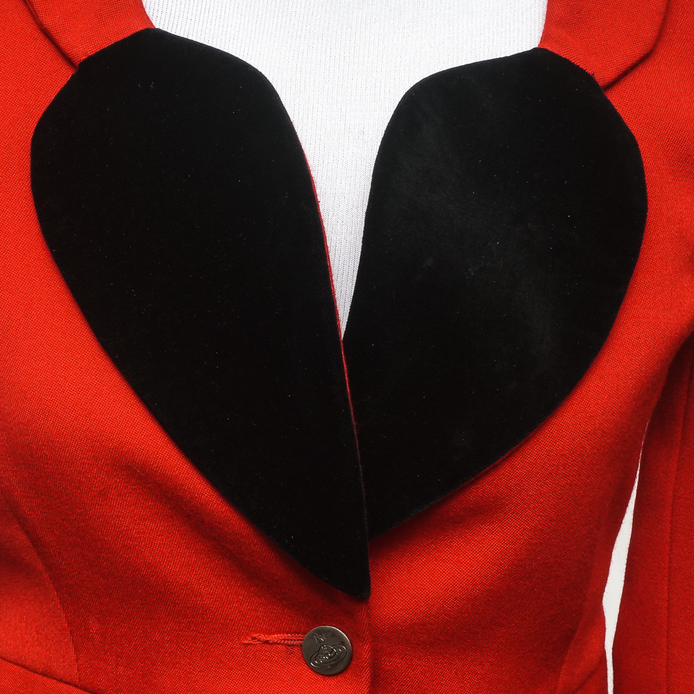Vivienne Westwood Black Heart Shape Lapel Red Wool Jacket EBTH