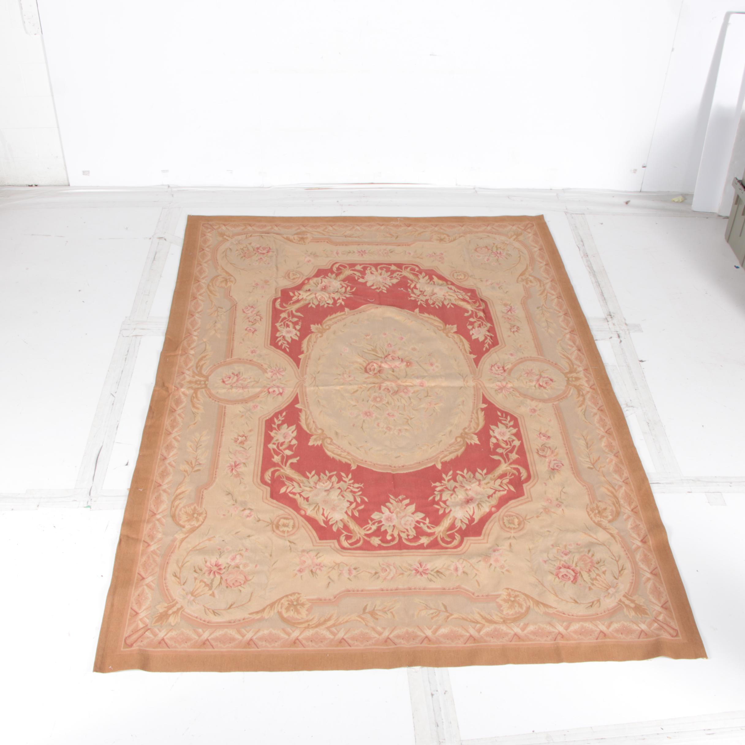 Needlepoint Aubusson Style Wool Area Rug EBTH